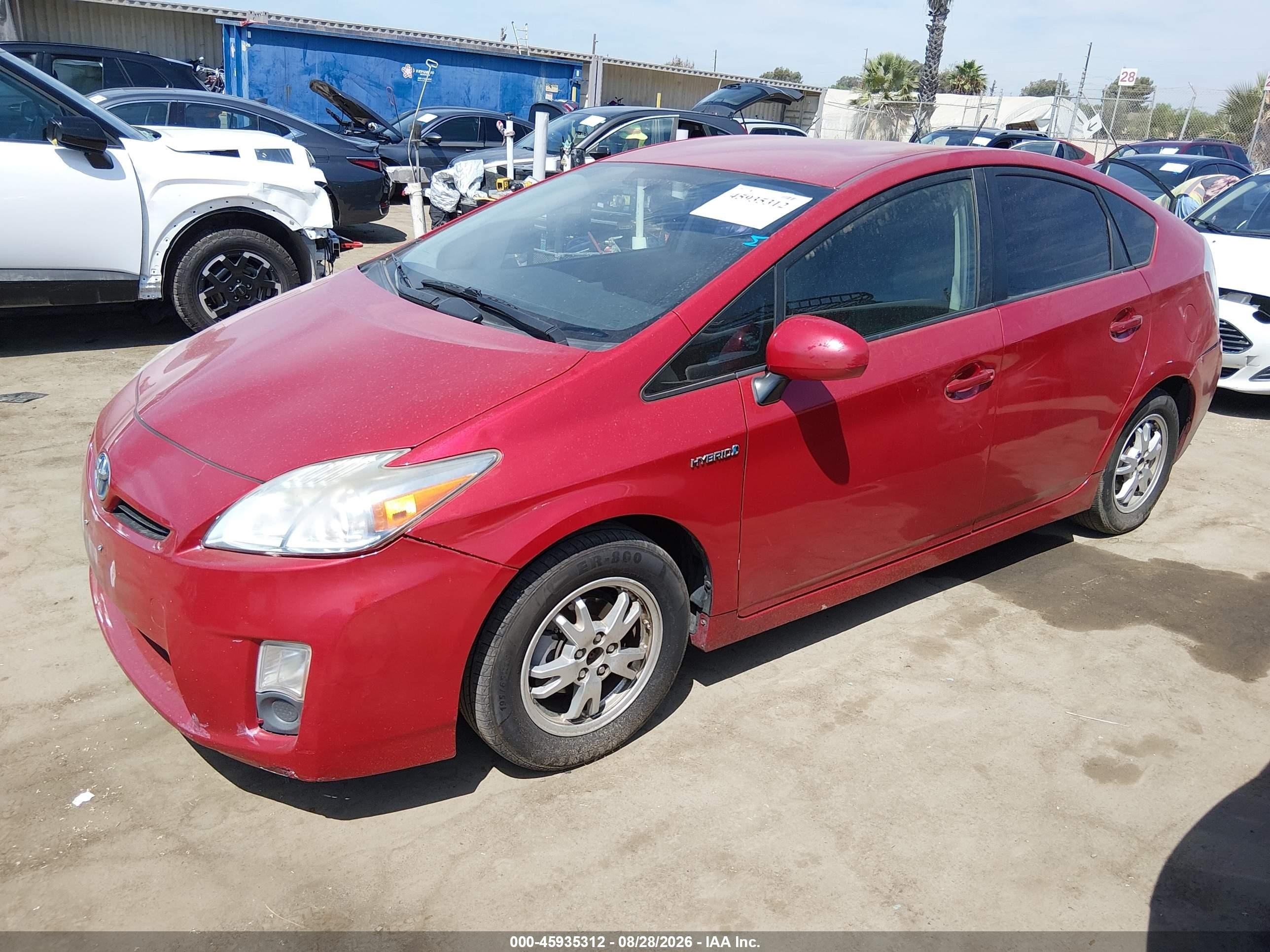 2010 Toyota Prius Ii Red vin: JTDKN3DU1A1129983