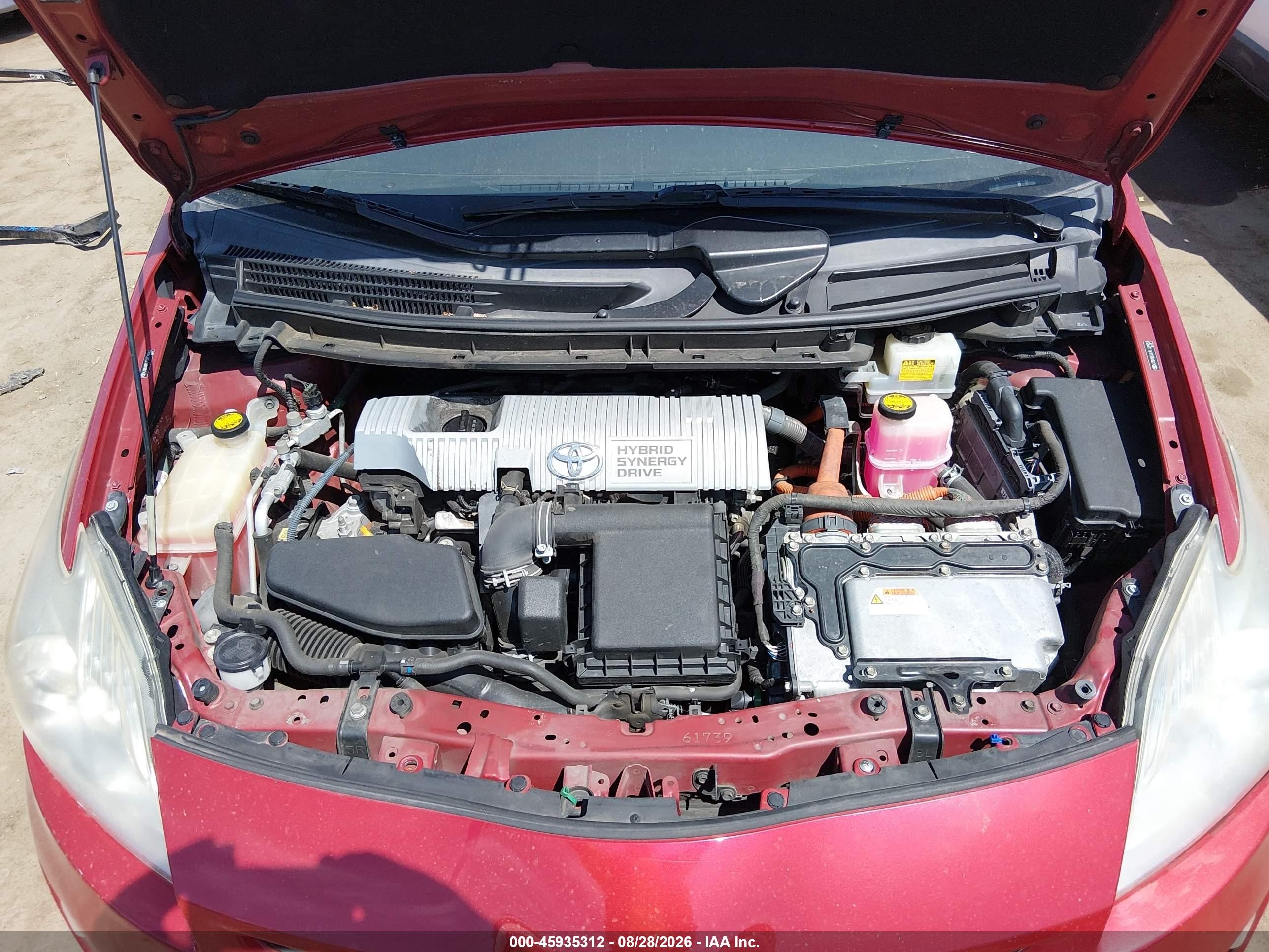 2010 Toyota Prius Ii Red vin: JTDKN3DU1A1129983