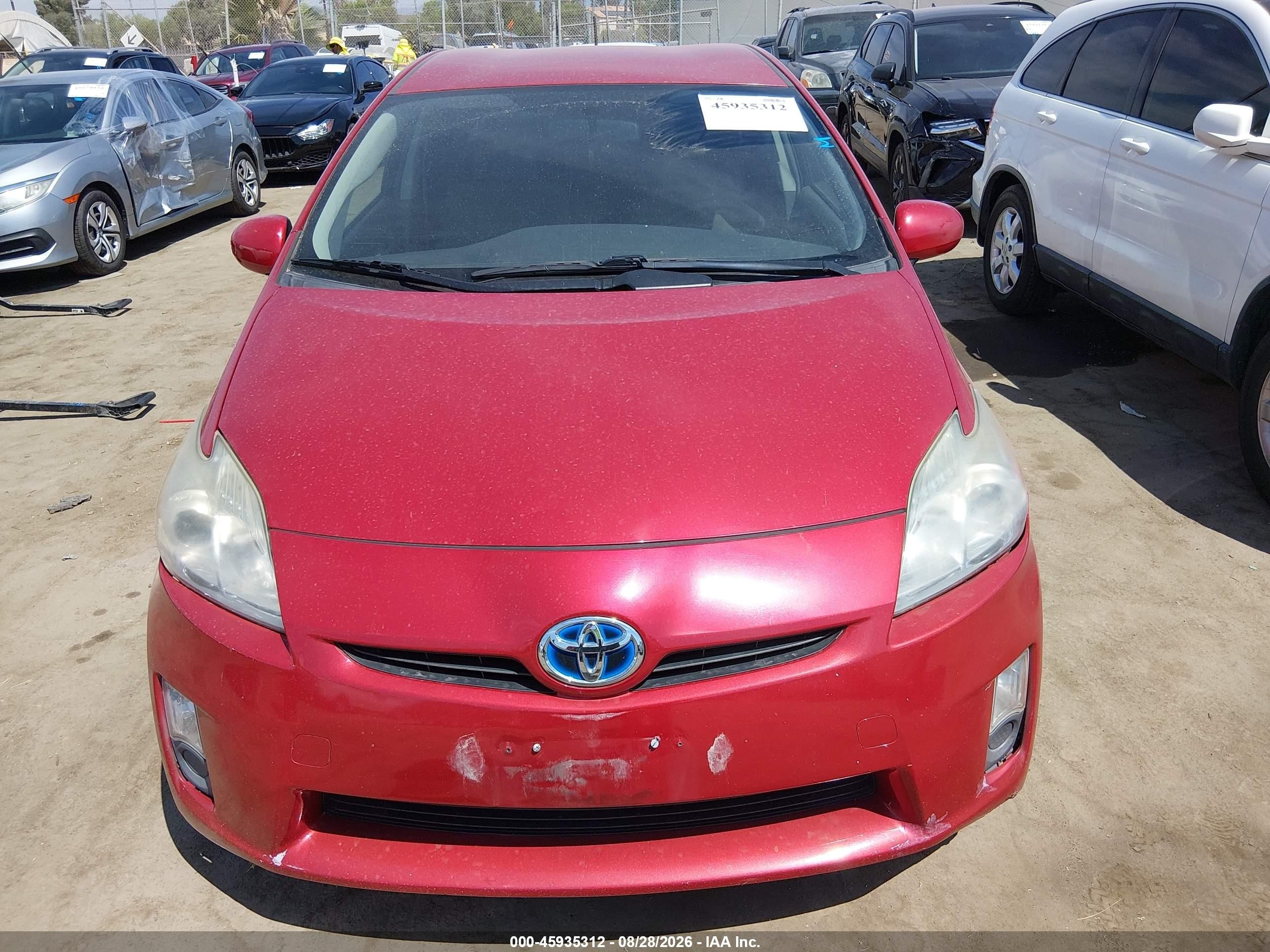 2010 Toyota Prius Ii Red vin: JTDKN3DU1A1129983