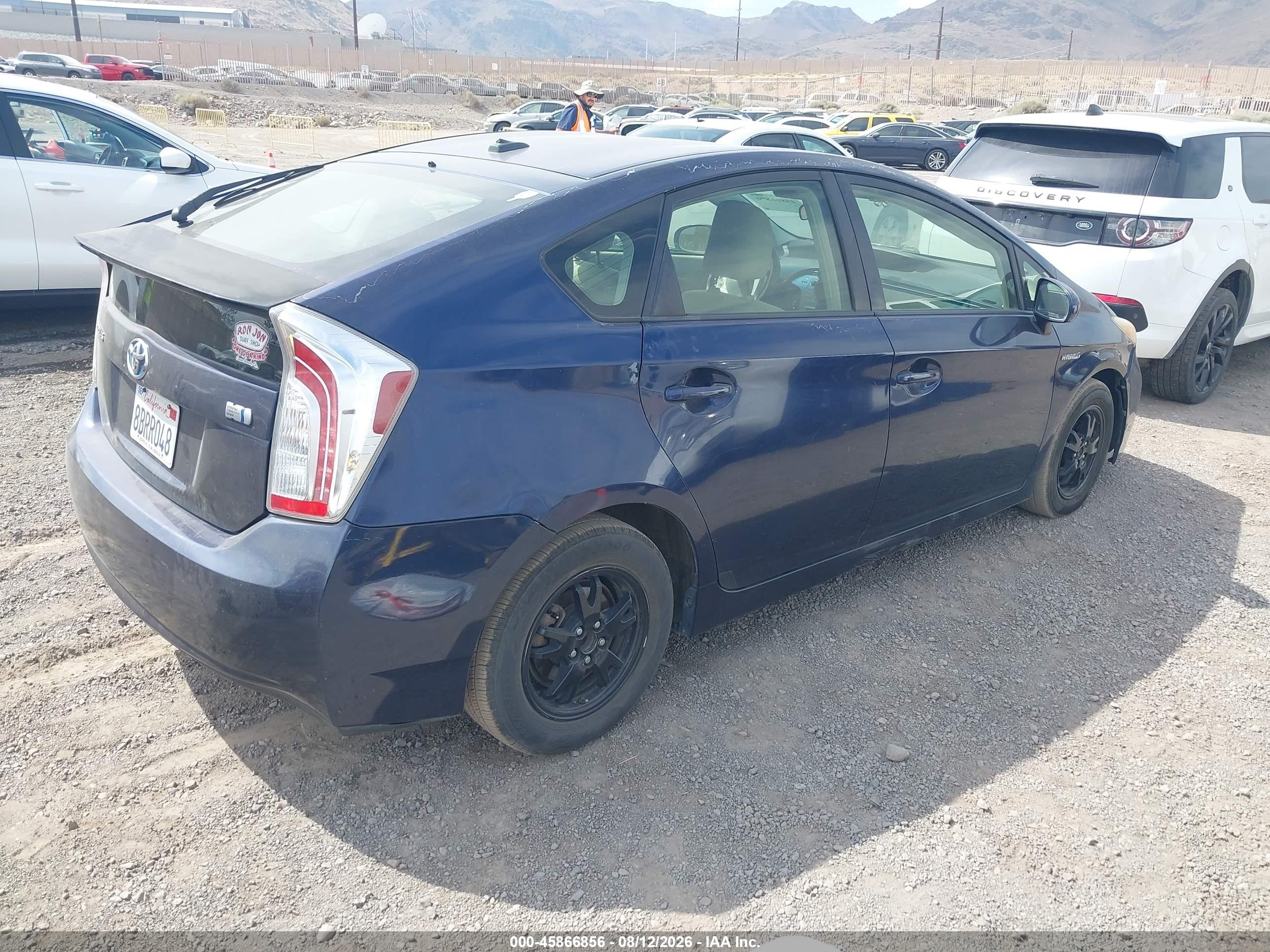 2012 Toyota Prius Three Blue vin: JTDKN3DU1C1544045