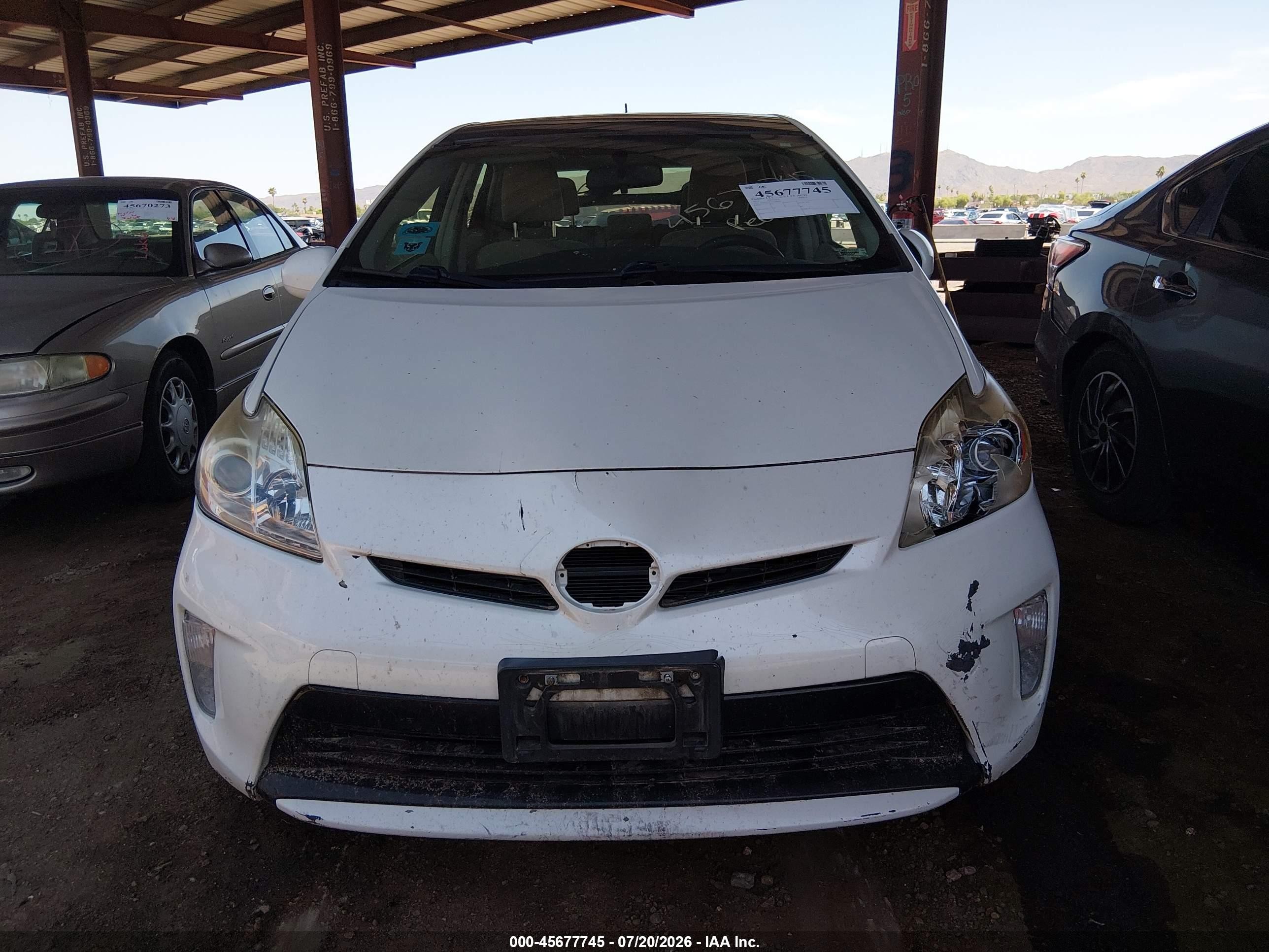 2012 Toyota Prius Three White vin: JTDKN3DU1C5486947