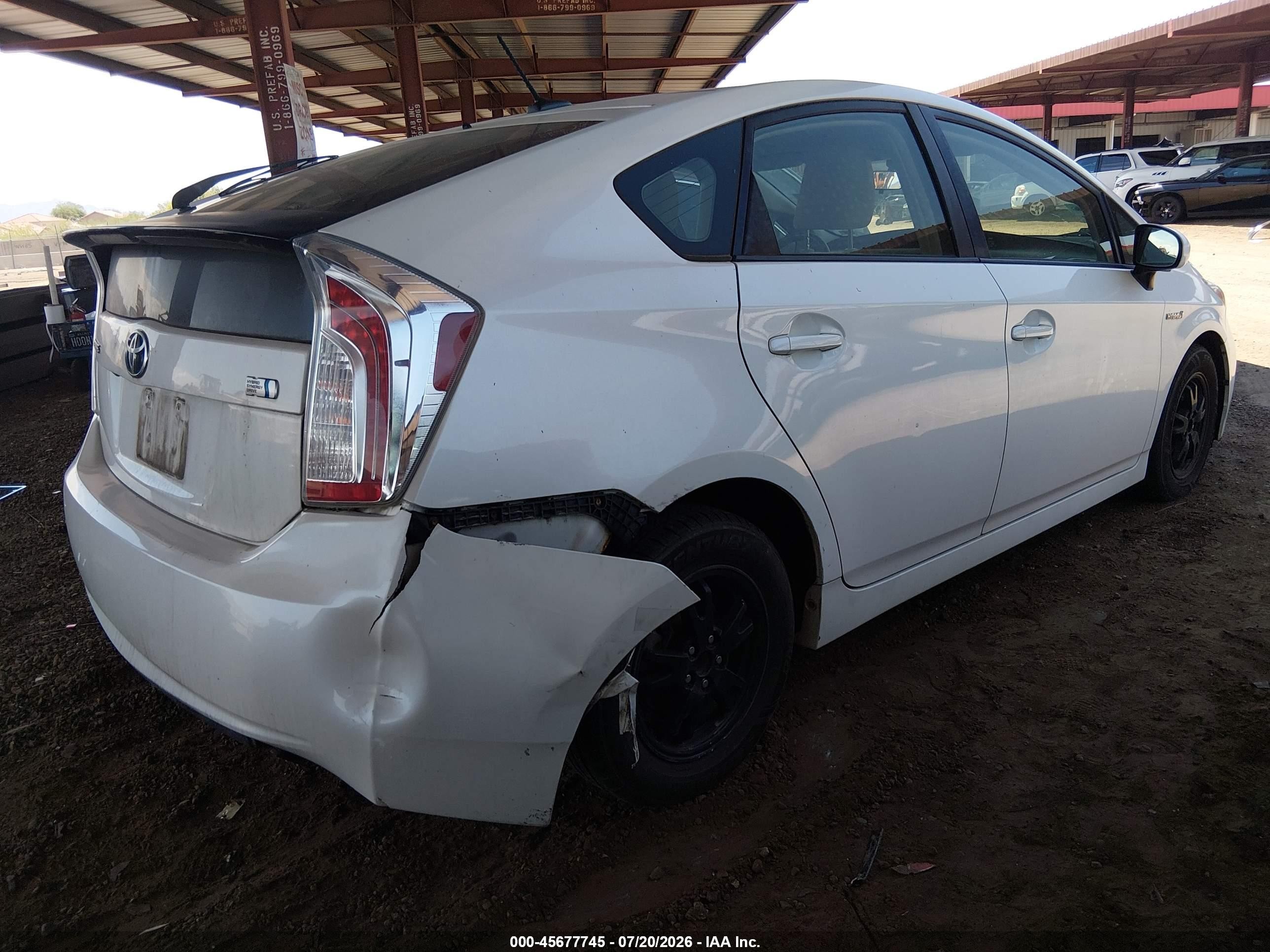 2012 Toyota Prius Three White vin: JTDKN3DU1C5486947