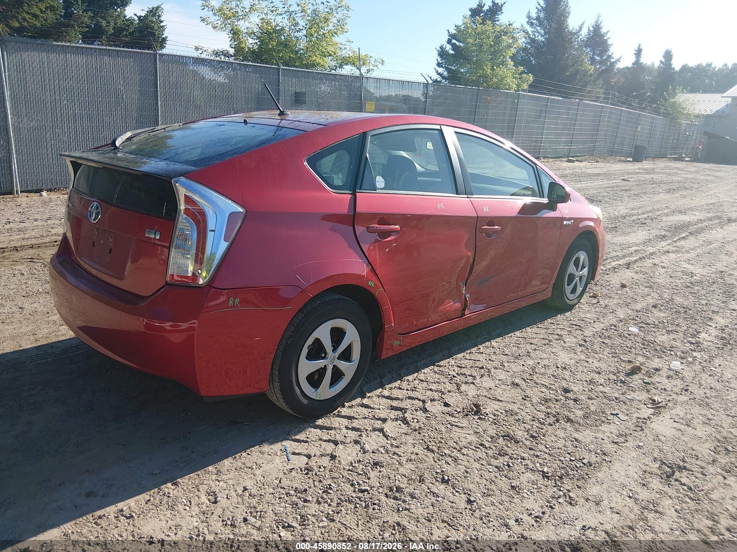 2013 Toyota Prius Two Красный vin: JTDKN3DU1D1703535