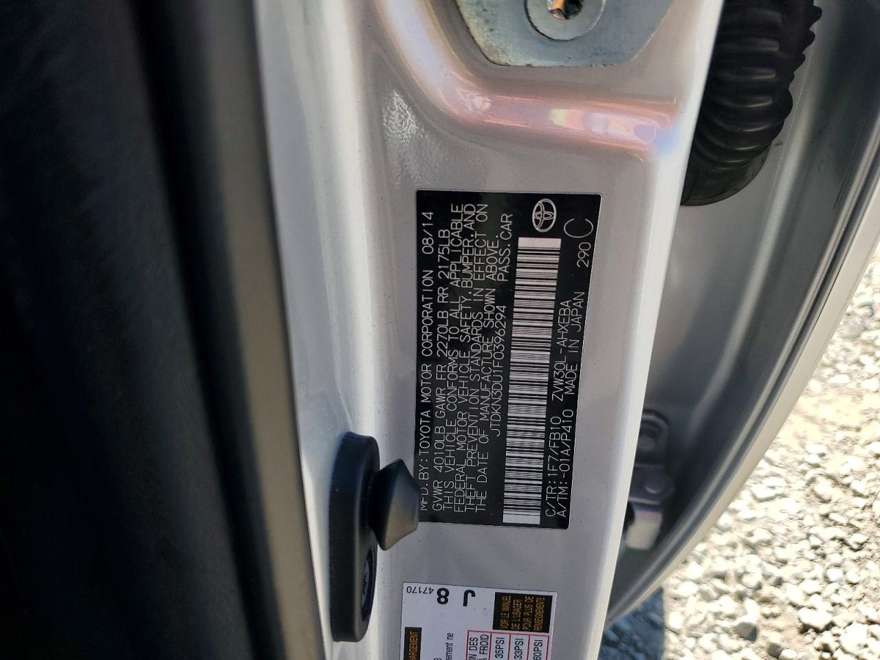2015 Toyota Prius Three Silver vin: JTDKN3DU1F0396294