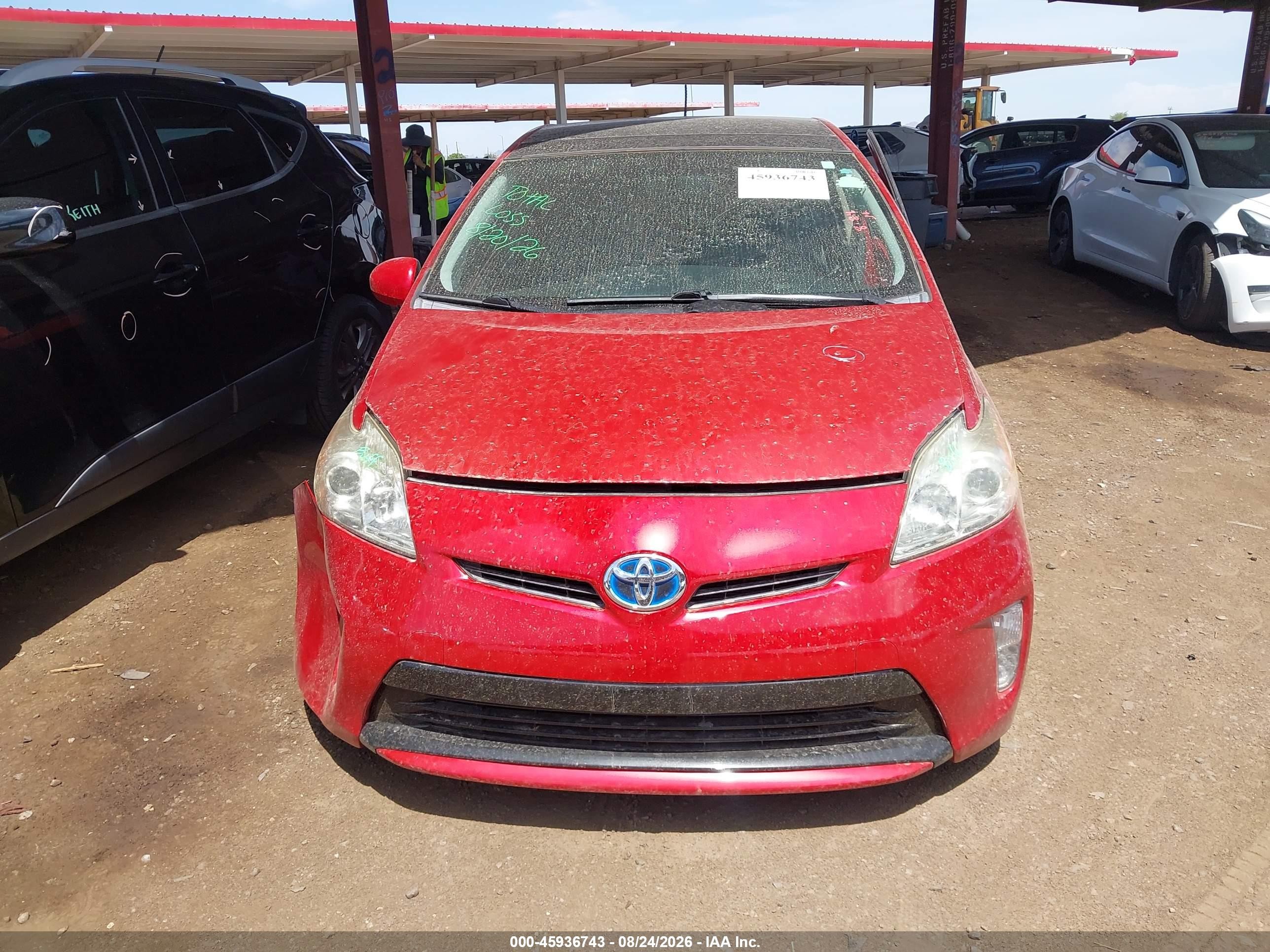 2015 Toyota Prius Four Red vin: JTDKN3DU1F1897275