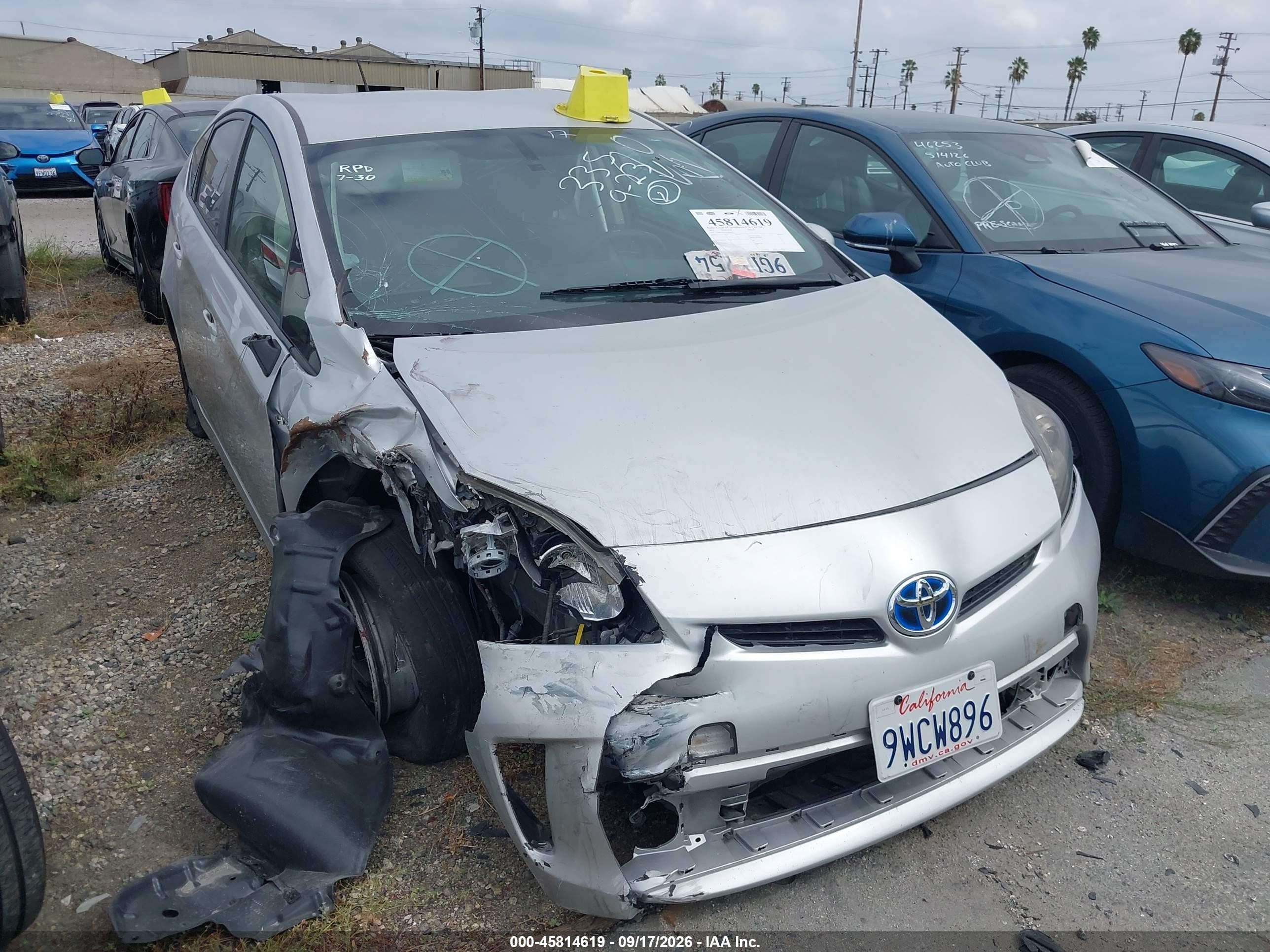 2015 Toyota Prius Two Gray vin: JTDKN3DU1F1928475
