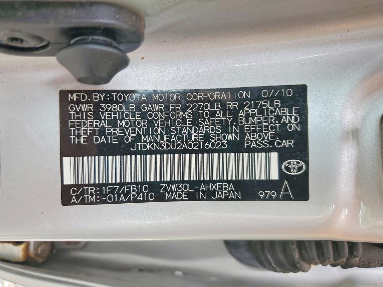 2010 Toyota Prius Iii Silver vin: JTDKN3DU2A0216023