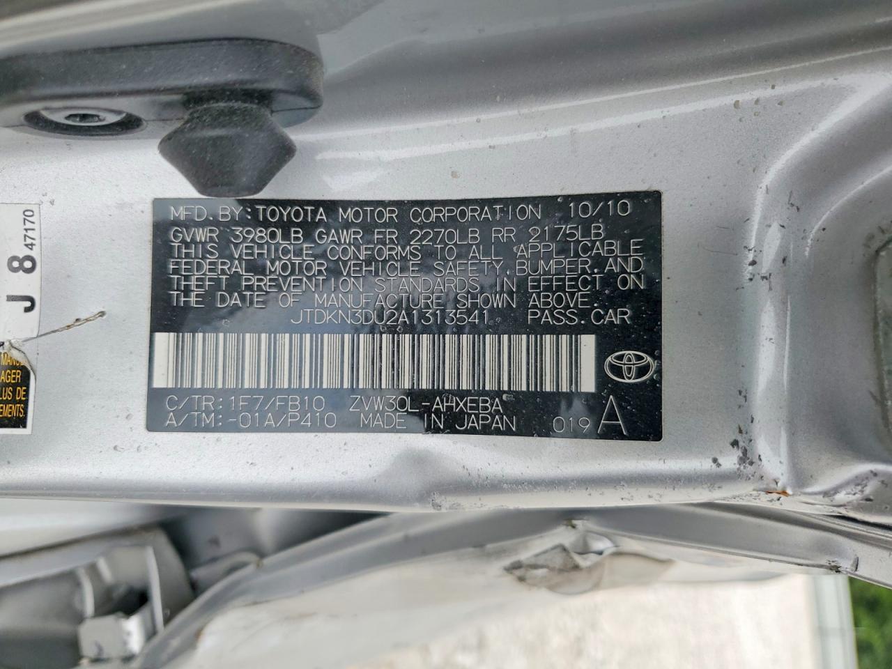2010 Toyota Prius Ii Silver vin: JTDKN3DU2A1313541