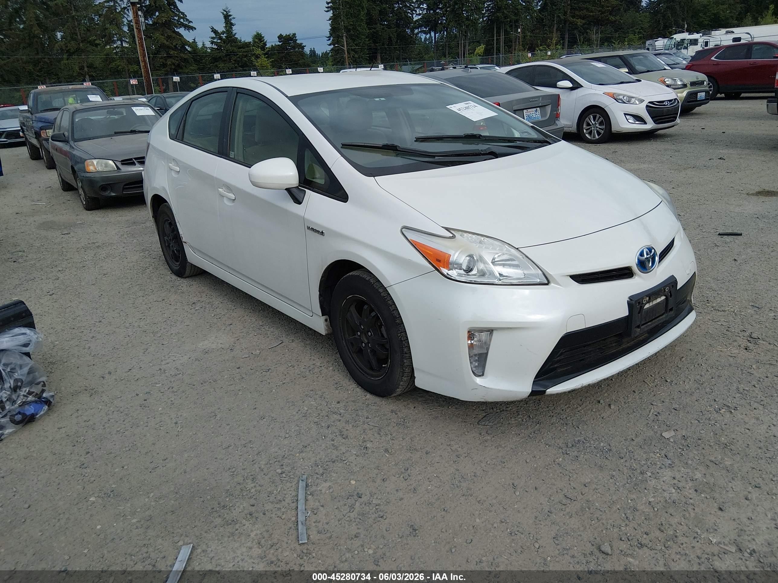 2012 Toyota Prius Two White vin: JTDKN3DU2C0335046
