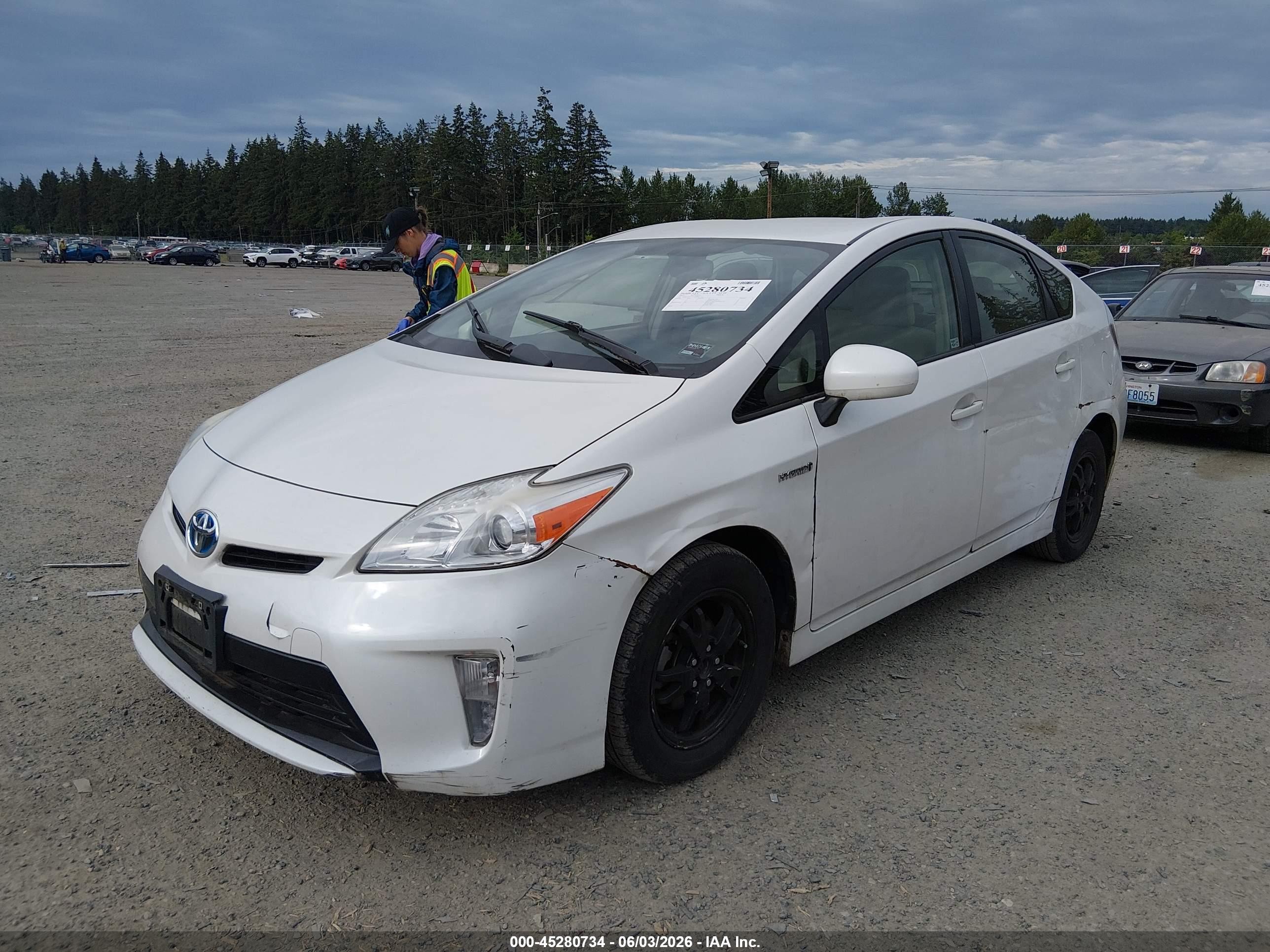 2012 Toyota Prius Two White vin: JTDKN3DU2C0335046