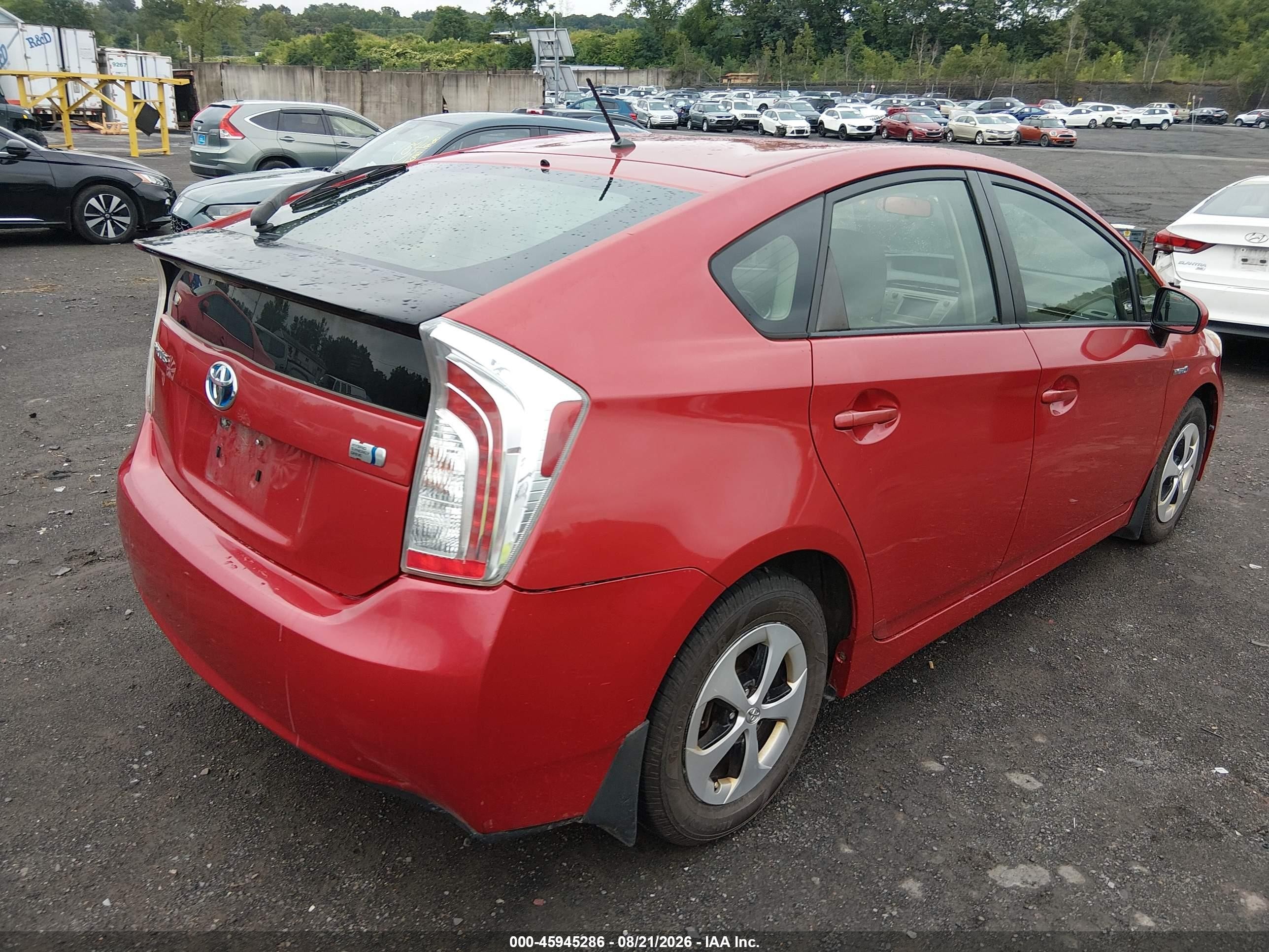 2012 Toyota Prius Two Red vin: JTDKN3DU2C1532566
