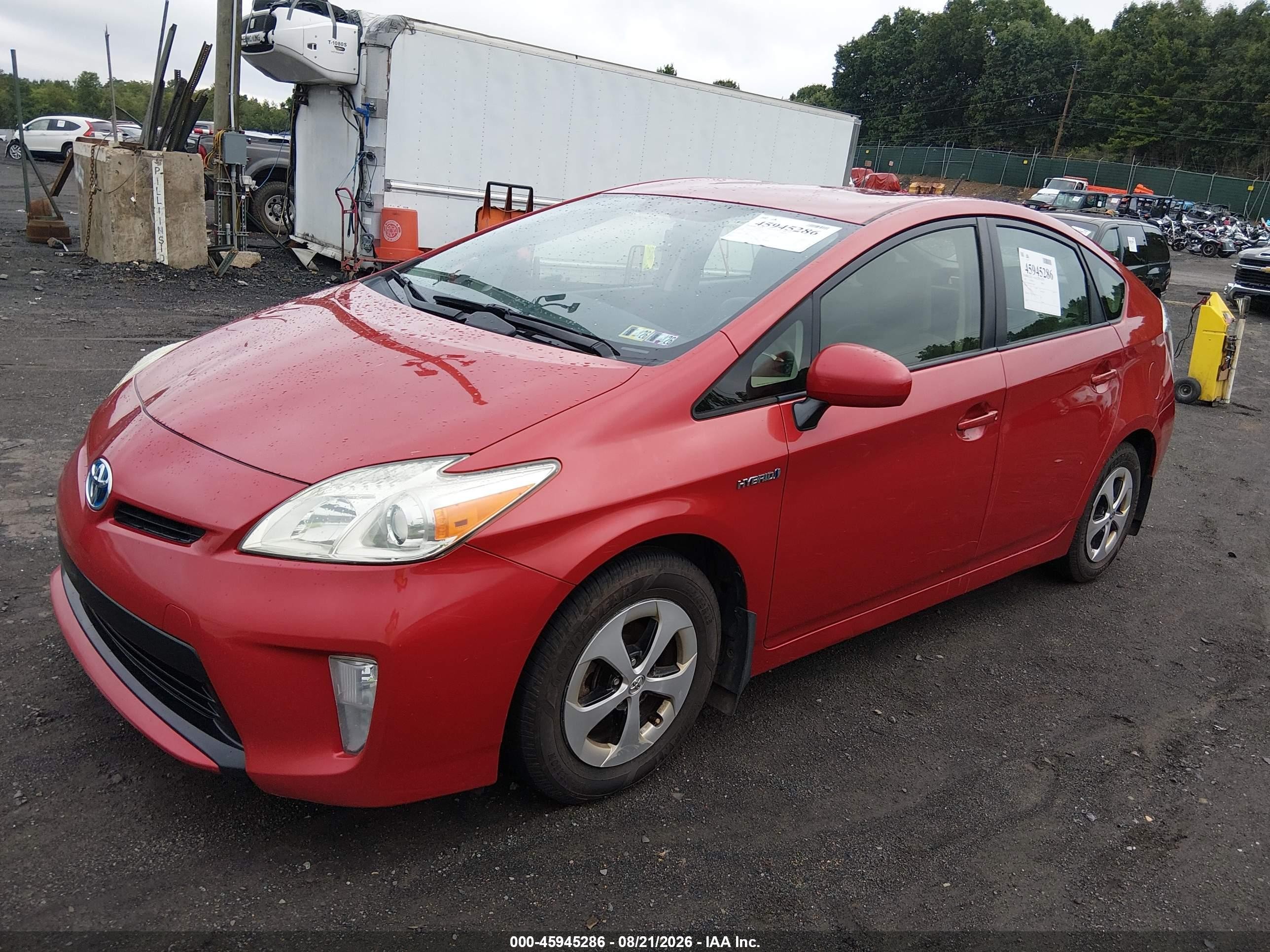 2012 Toyota Prius Two Red vin: JTDKN3DU2C1532566