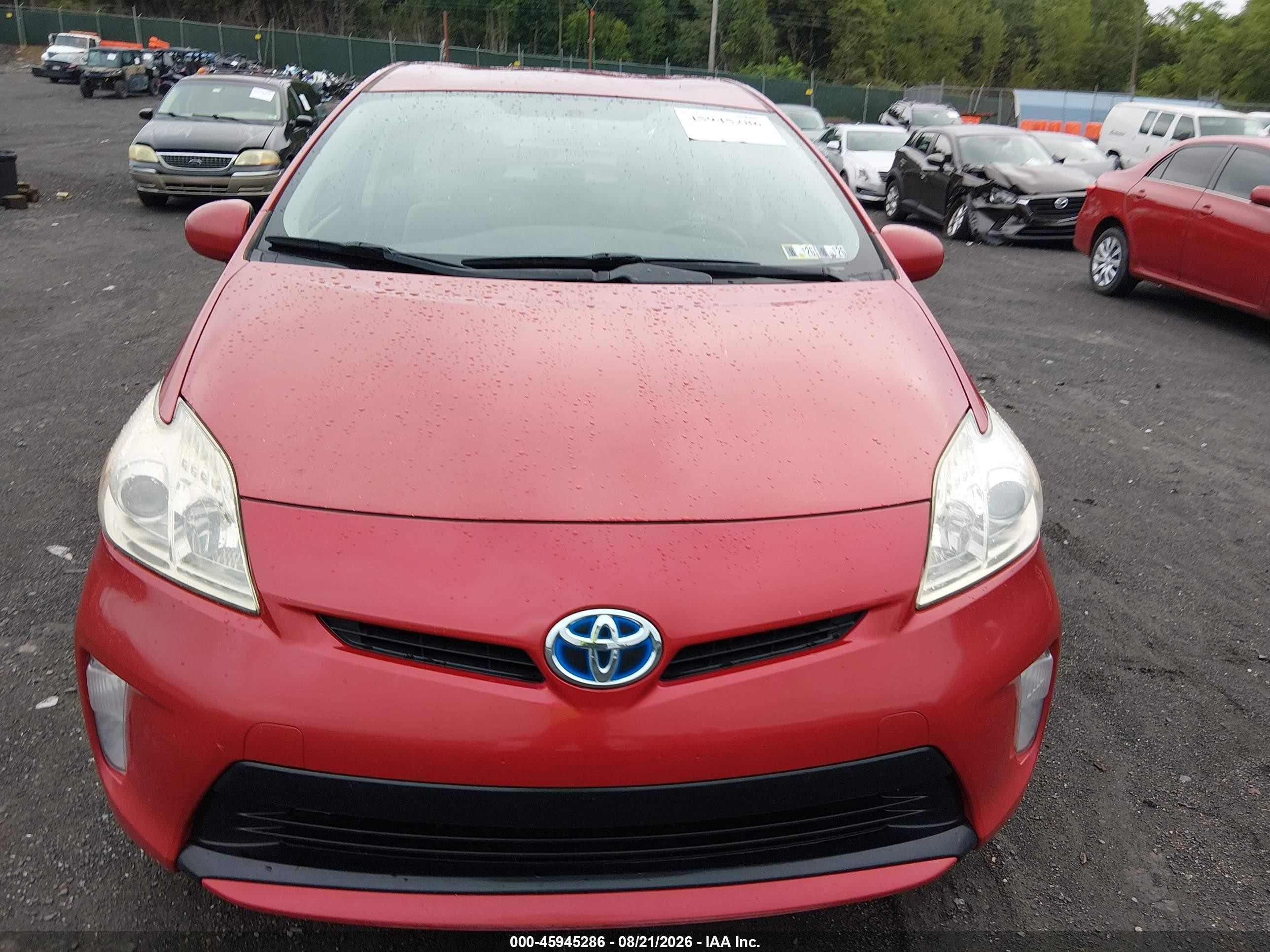 2012 Toyota Prius Two Red vin: JTDKN3DU2C1532566