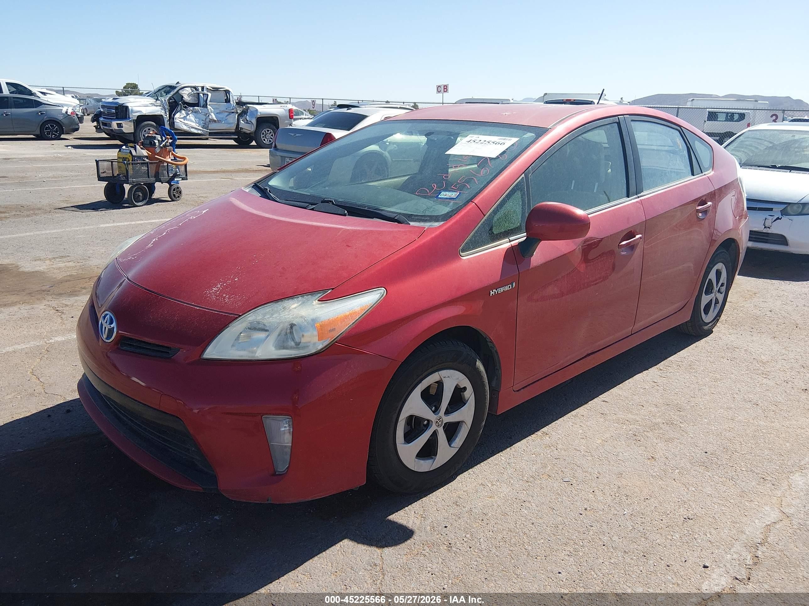 2012 Toyota Prius Two Red vin: JTDKN3DU2C1539484
