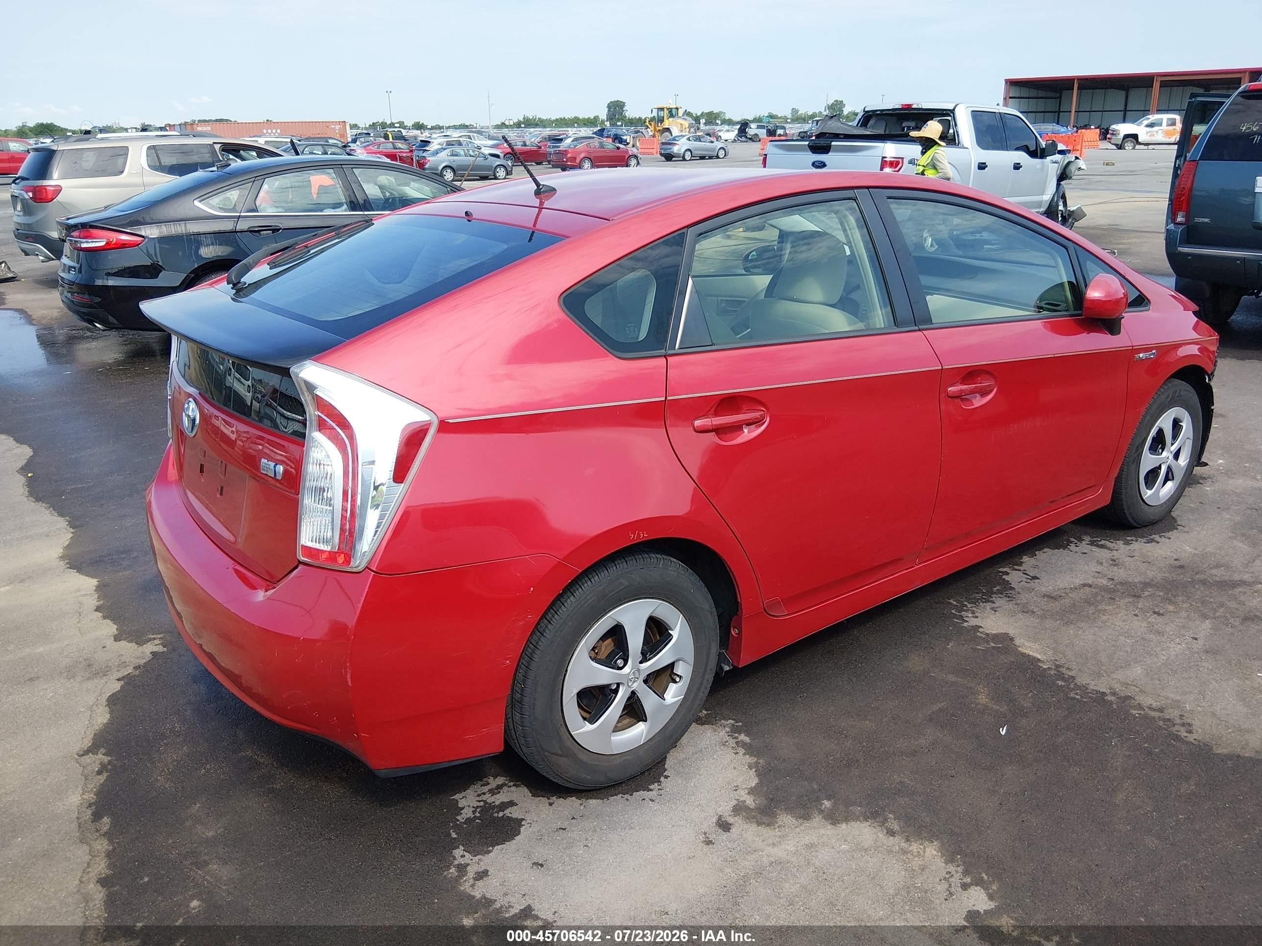 2012 Toyota Prius Two Red vin: JTDKN3DU2C1541686