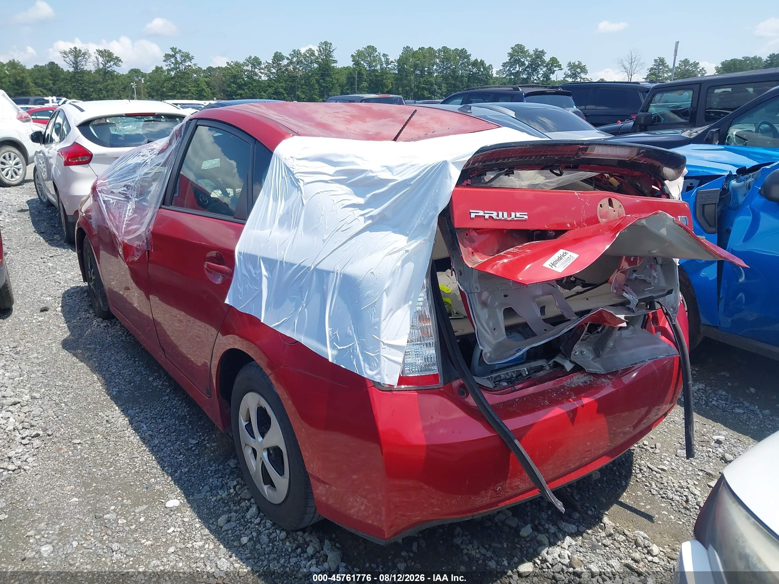 2012 Toyota Prius Three Red vin: JTDKN3DU2C1555085