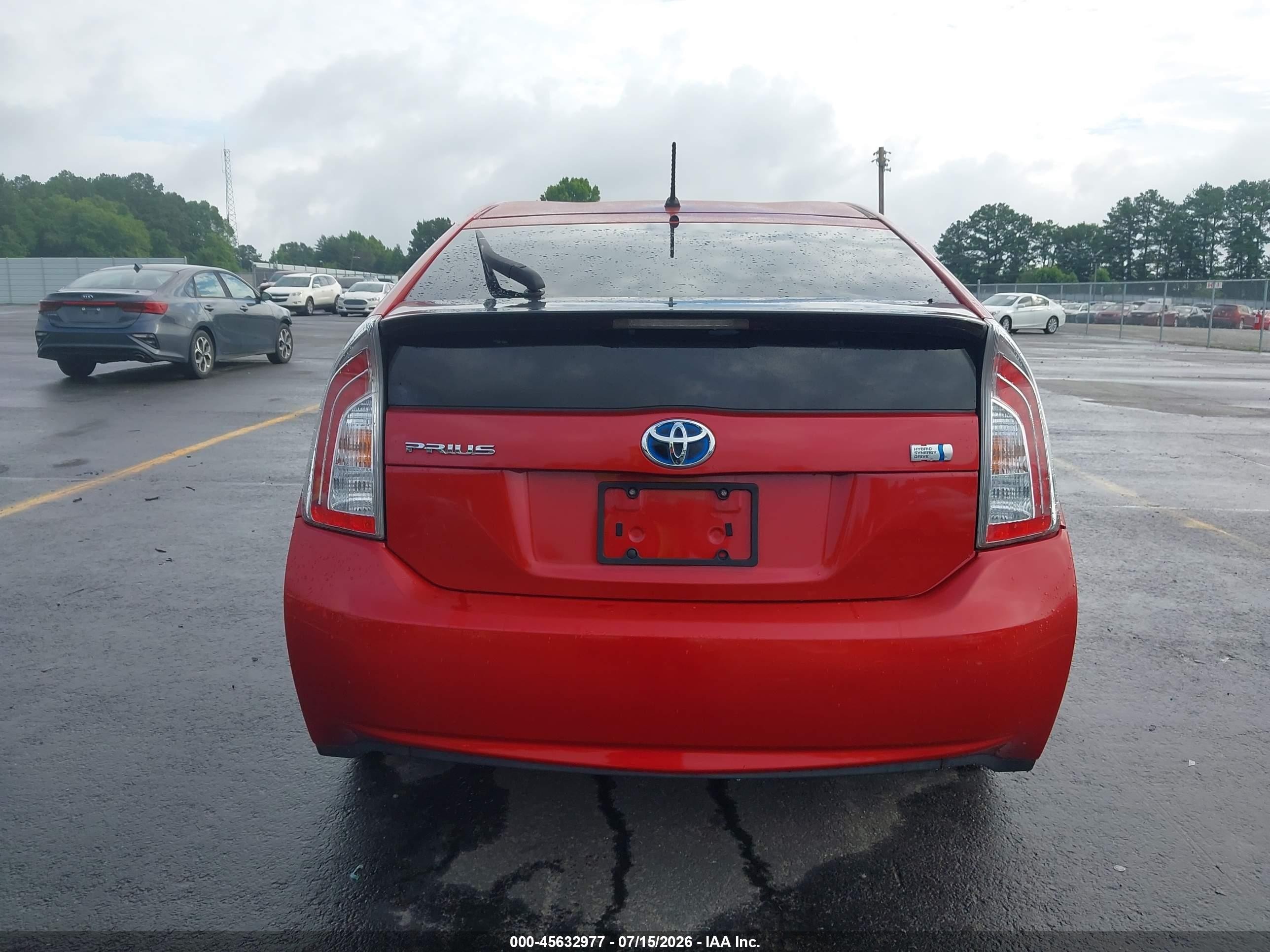 2012 Toyota Prius Two Red vin: JTDKN3DU2C5485810