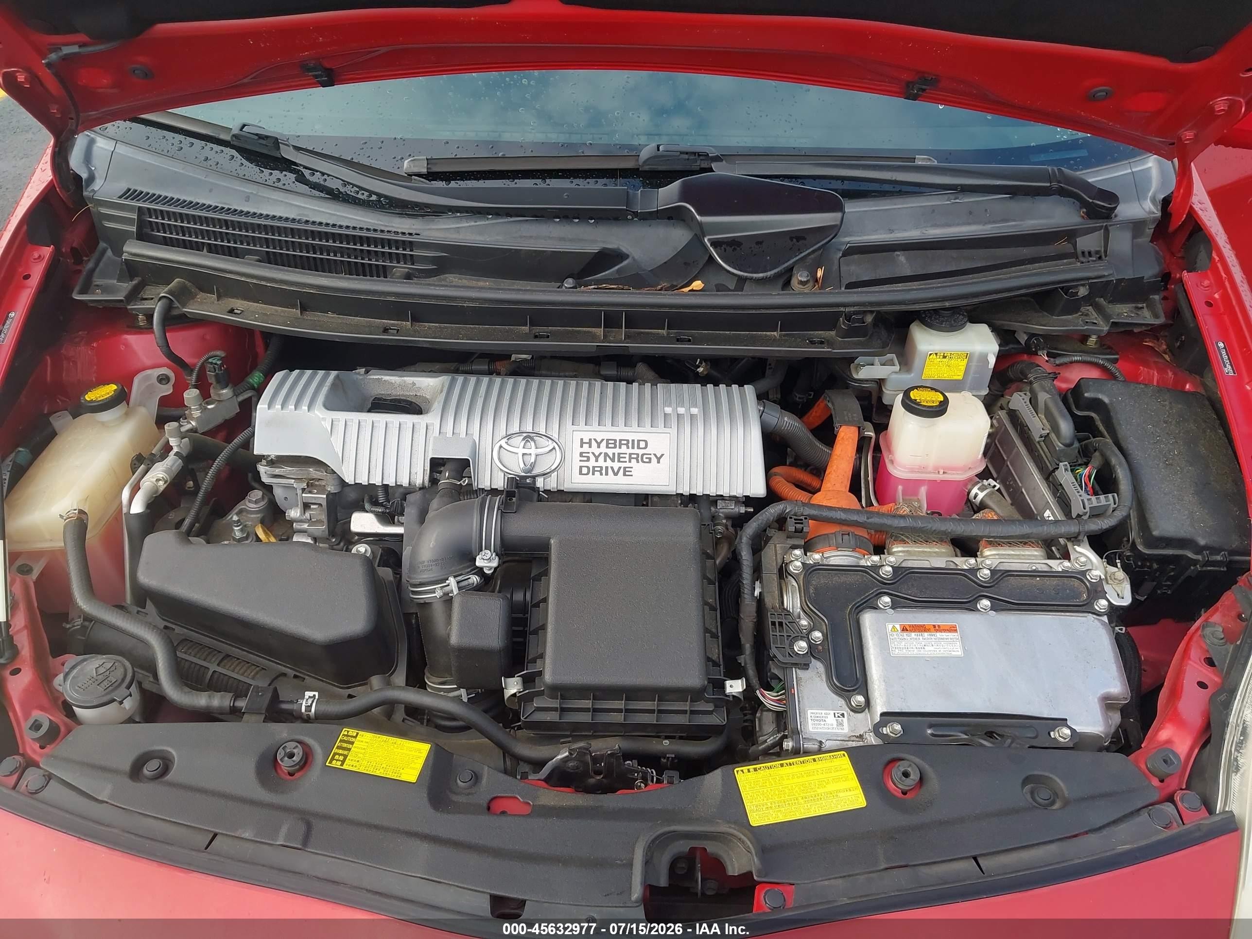 2012 Toyota Prius Two Red vin: JTDKN3DU2C5485810