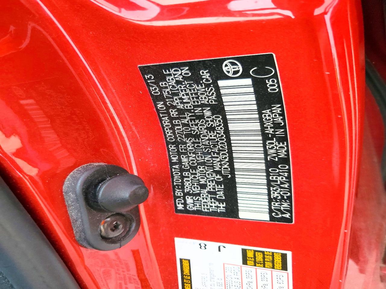 2013 Toyota Prius Four Red vin: JTDKN3DU2D0348350