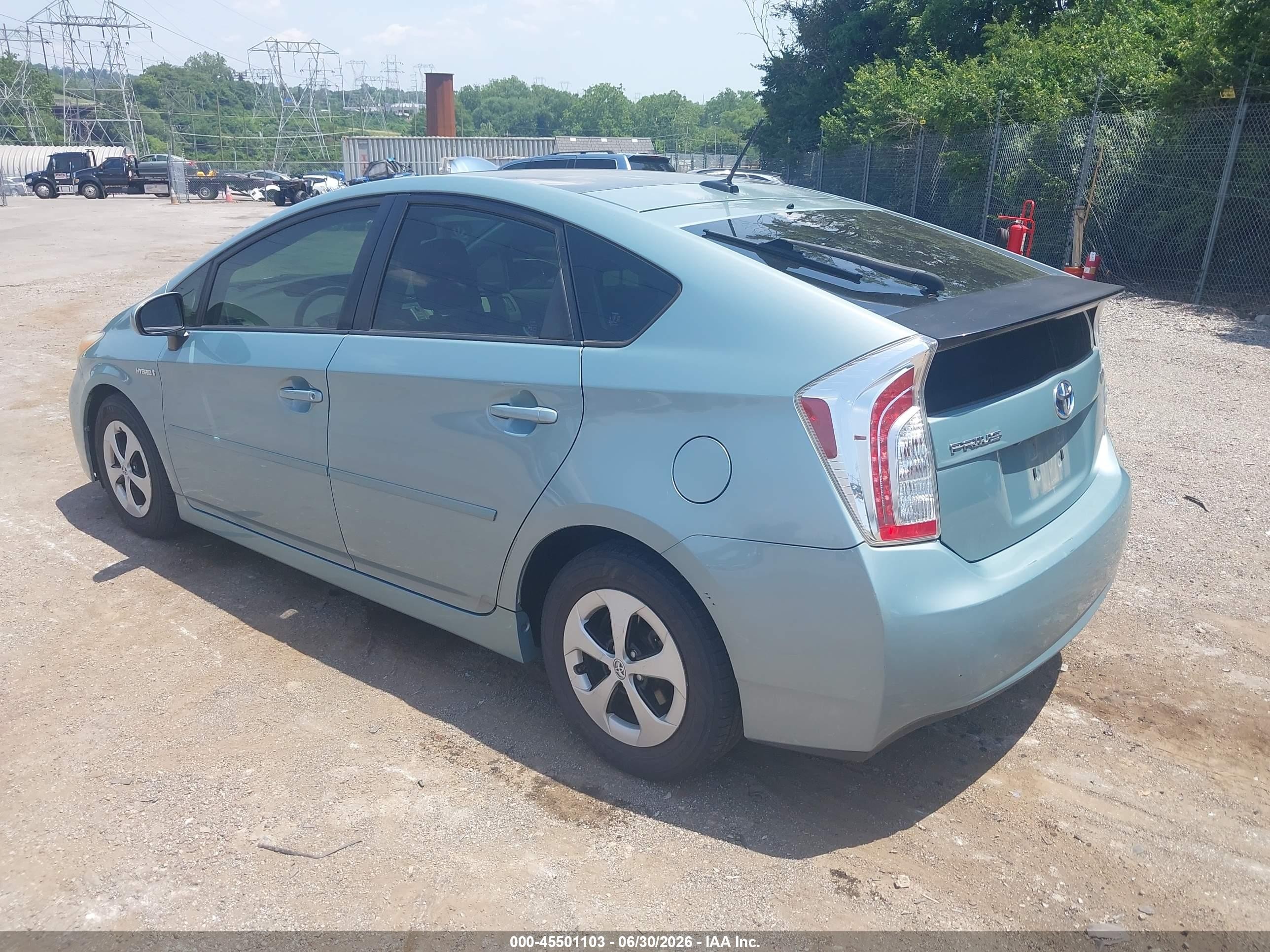 2013 Toyota Prius Four Turquoise vin: JTDKN3DU2D1622642