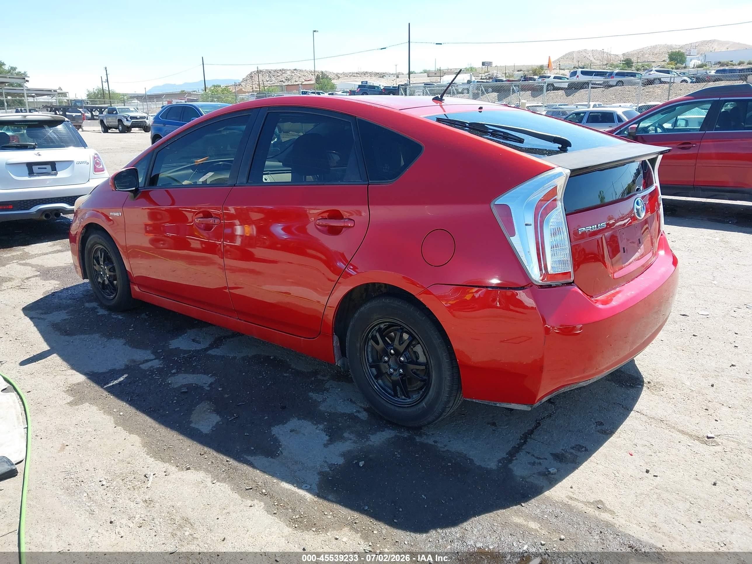 2013 Toyota Prius Two Red vin: JTDKN3DU2D5569529