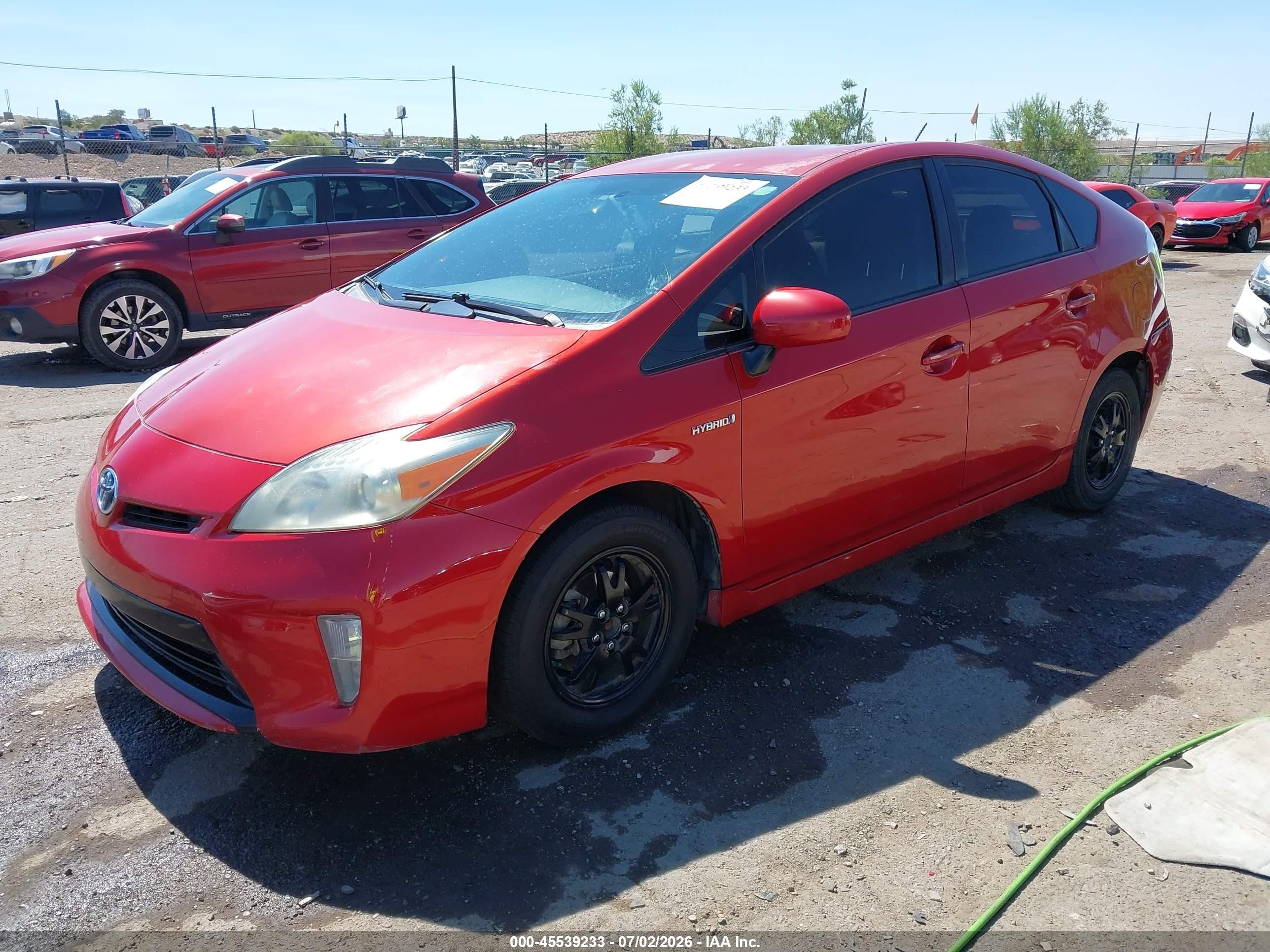 2013 Toyota Prius Two Red vin: JTDKN3DU2D5569529