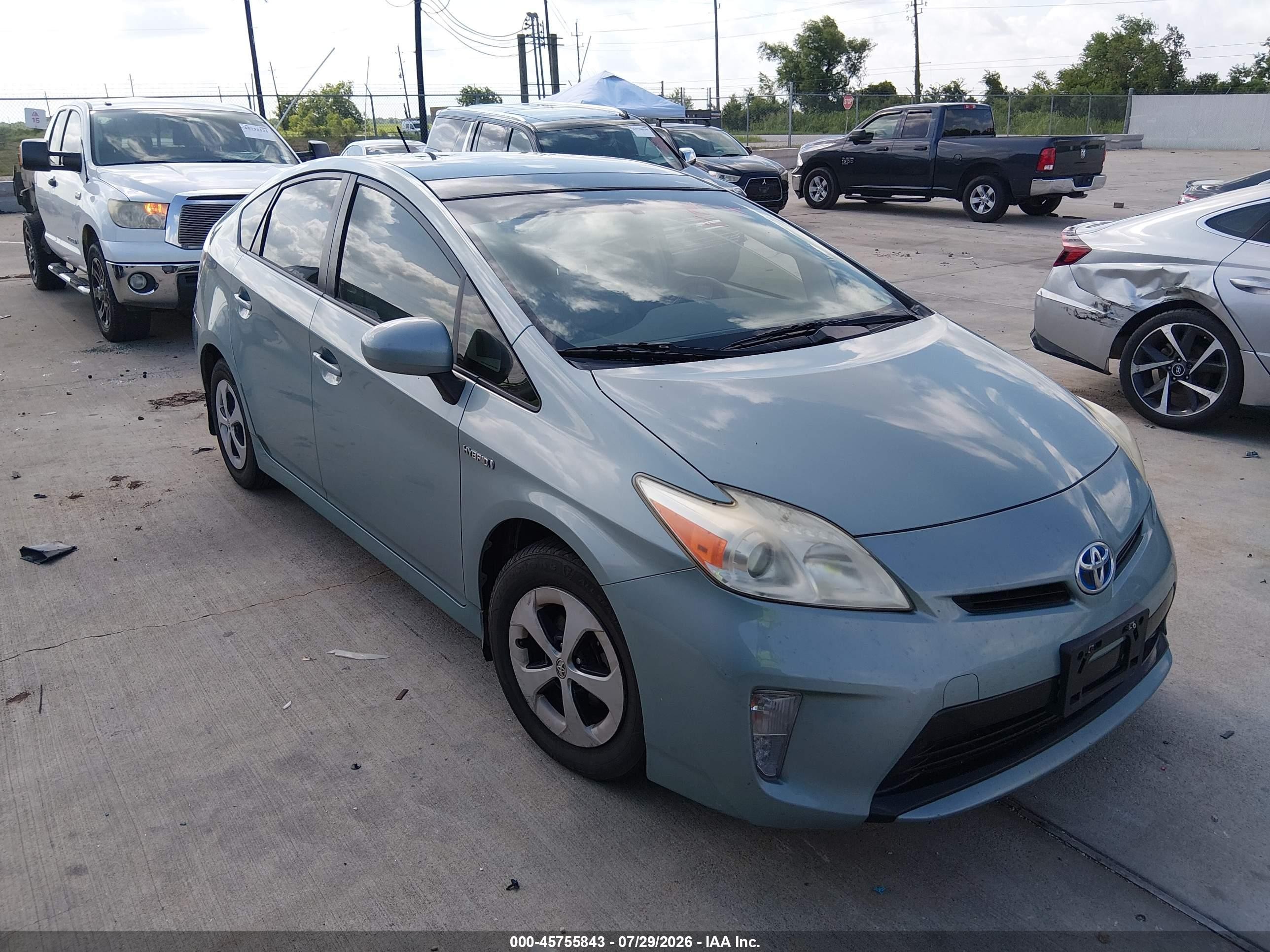 2013 Toyota Prius Three Turquoise vin: JTDKN3DU2D5627624