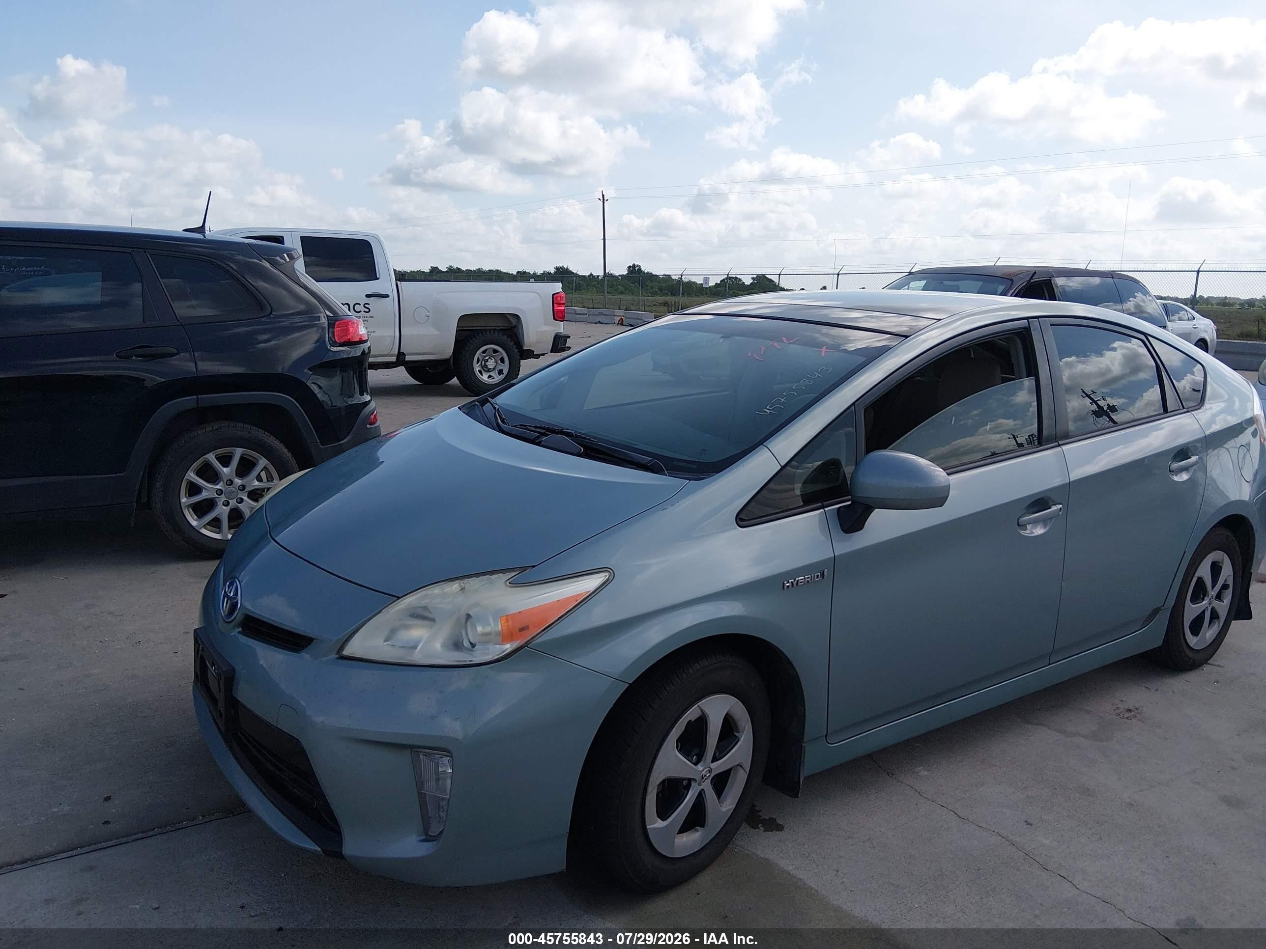 2013 Toyota Prius Three Turquoise vin: JTDKN3DU2D5627624