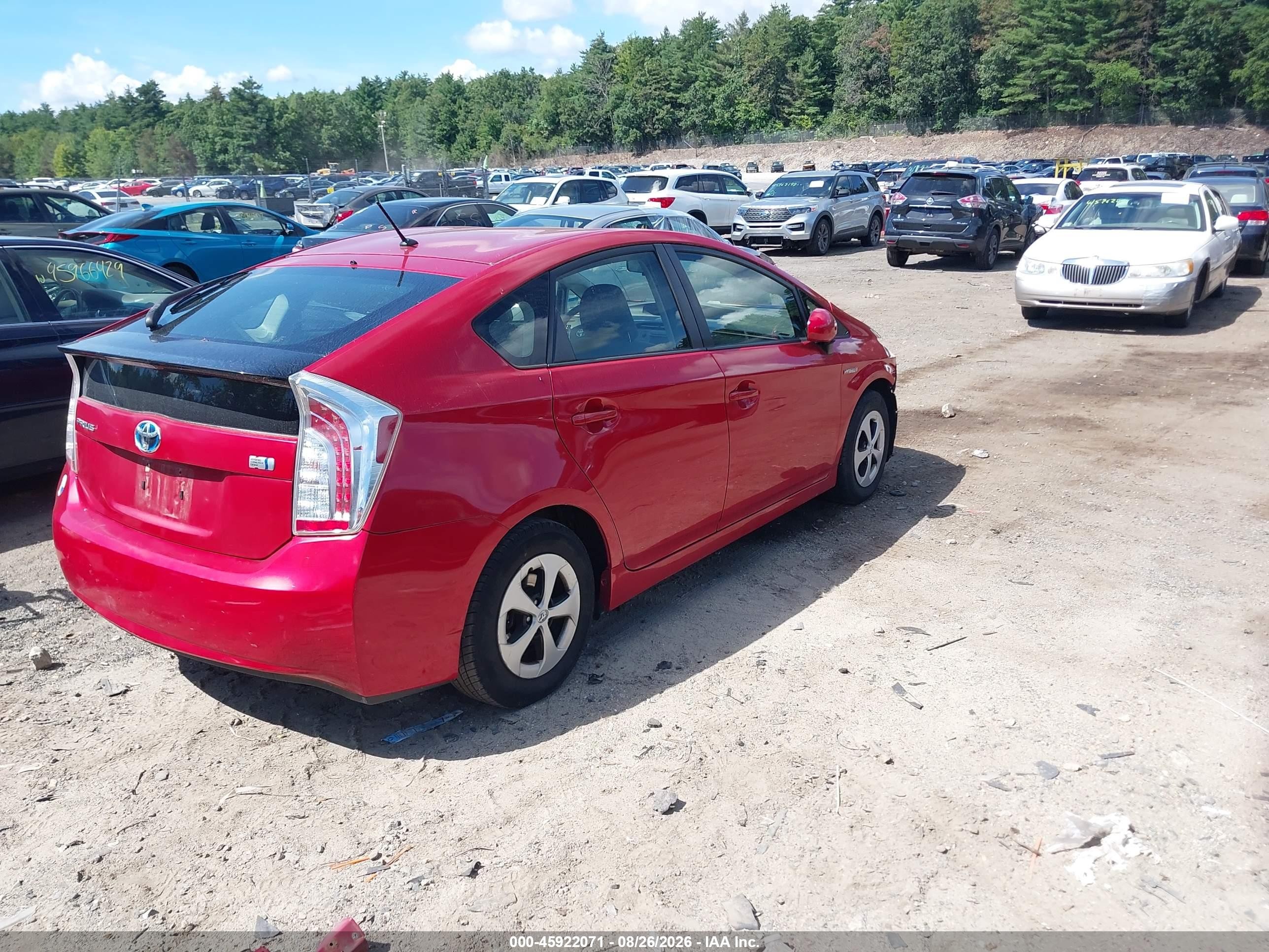 2013 Toyota Prius Two Red vin: JTDKN3DU2D5651101