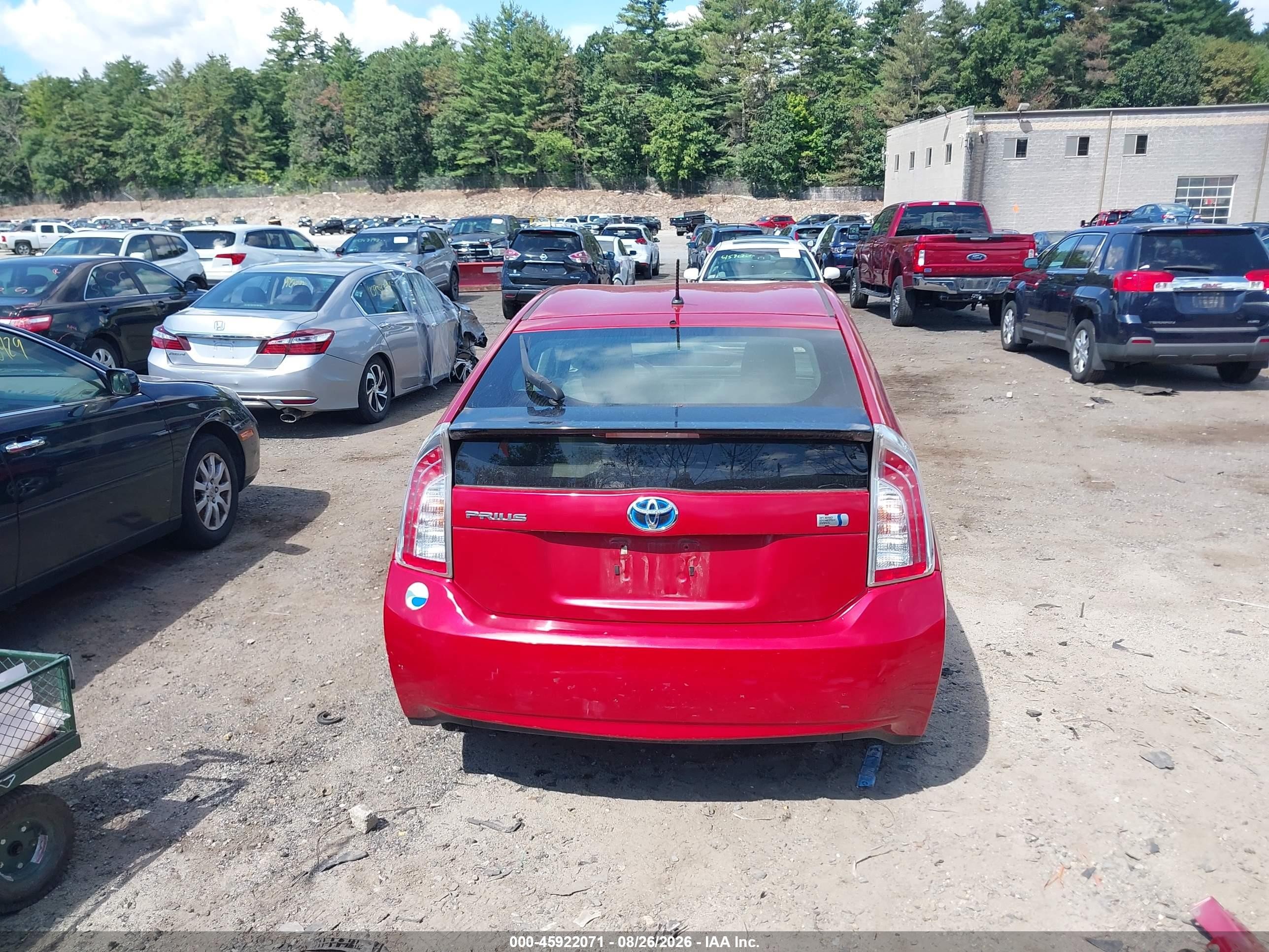 2013 Toyota Prius Two Red vin: JTDKN3DU2D5651101