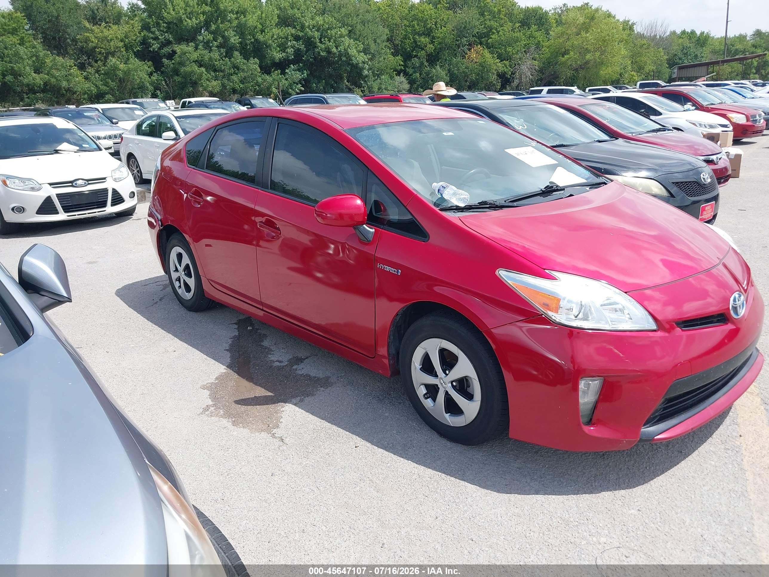 2014 Toyota Prius Two Red vin: JTDKN3DU2E0374075