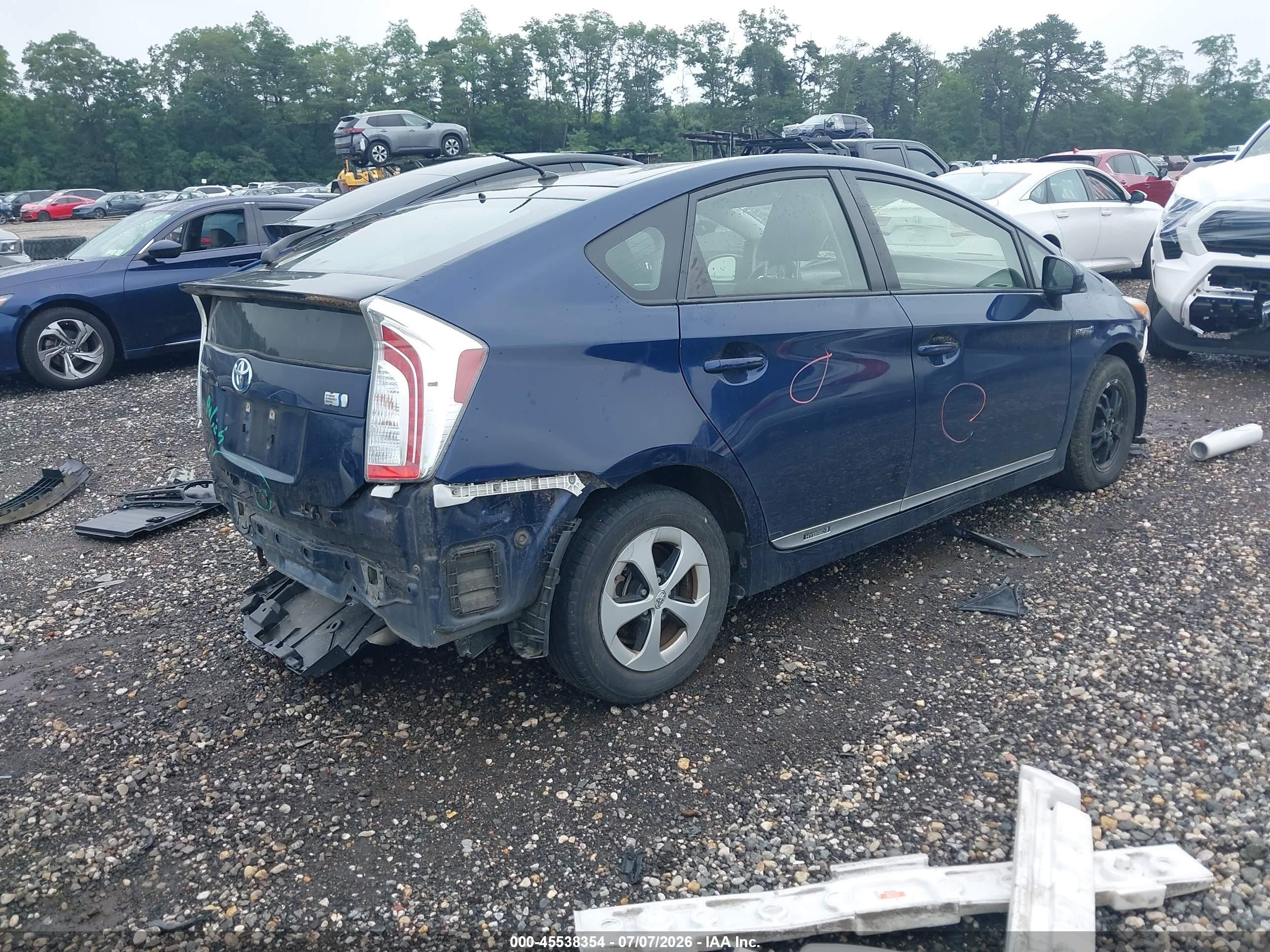 2015 Toyota Prius Two Синий vin: JTDKN3DU2F1898970