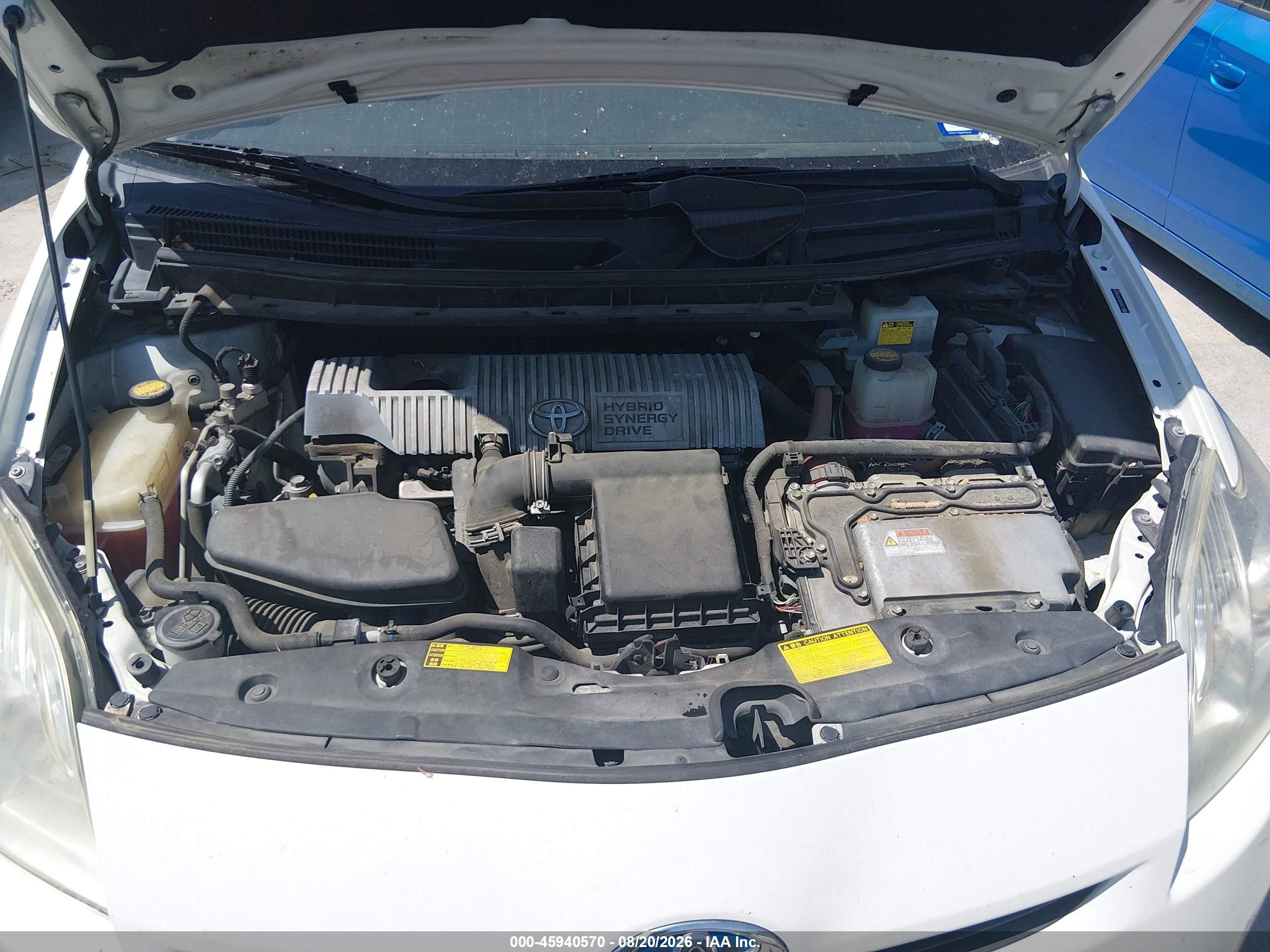 2010 Toyota Prius Iv White vin: JTDKN3DU3A0048344