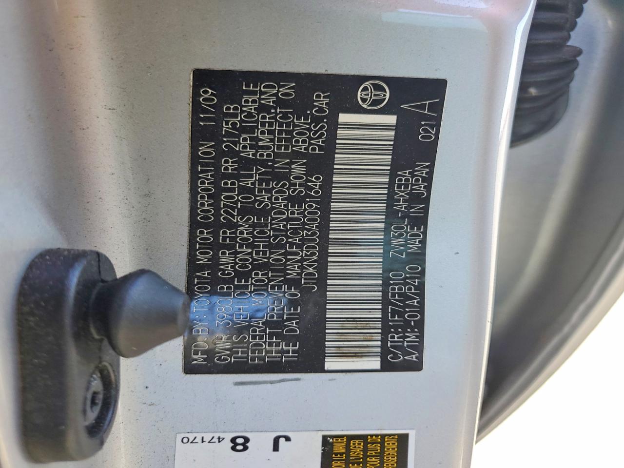 2010 Toyota Prius Ii Silver vin: JTDKN3DU3A0091646