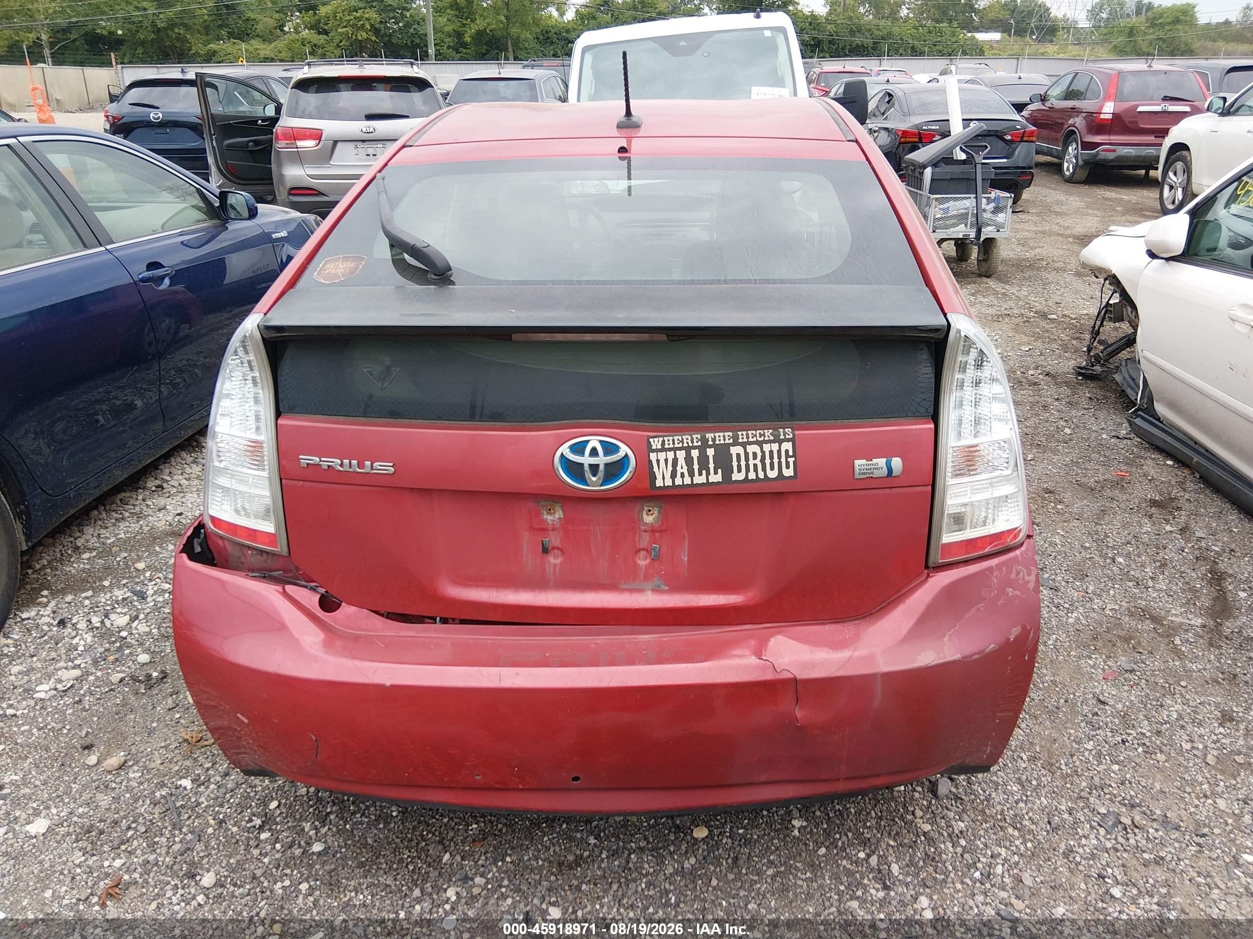 2011 Toyota Prius Two Red vin: JTDKN3DU3B0257181