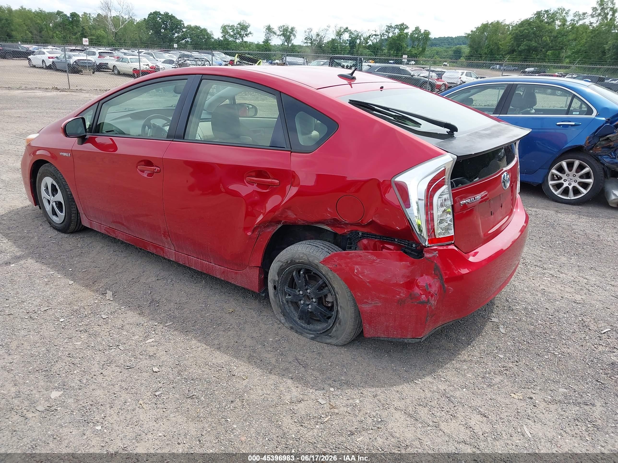 2012 Toyota Prius Four Red vin: JTDKN3DU3C0334634