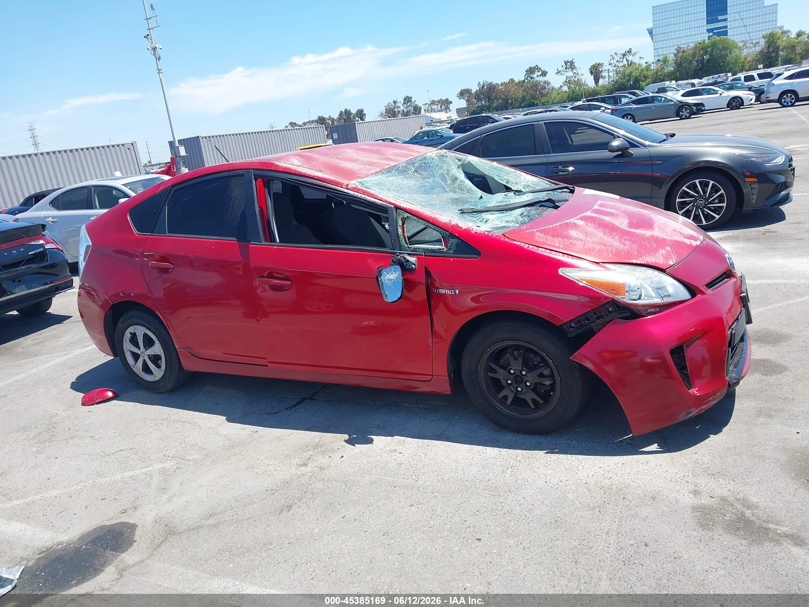 2012 Toyota Prius Two Red vin: JTDKN3DU3C1491929