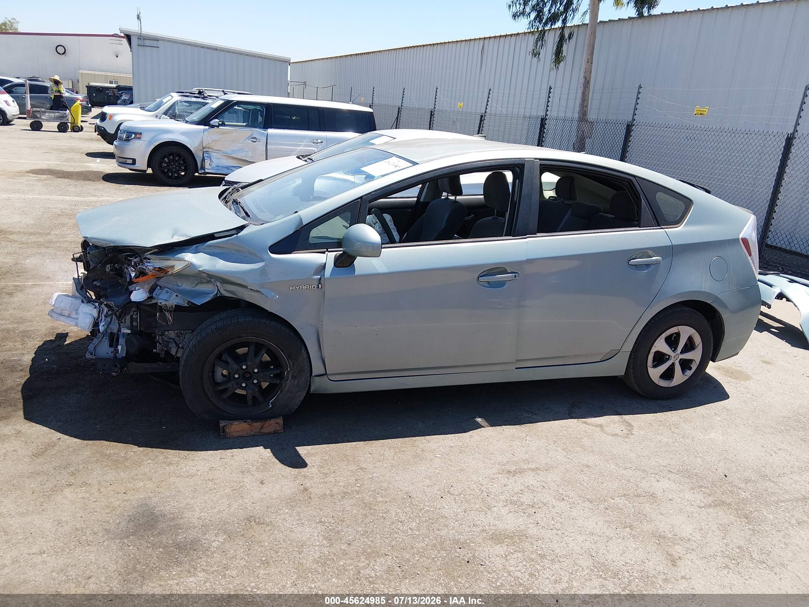 2012 Toyota Prius Light Blue vin: JTDKN3DU3C1558254