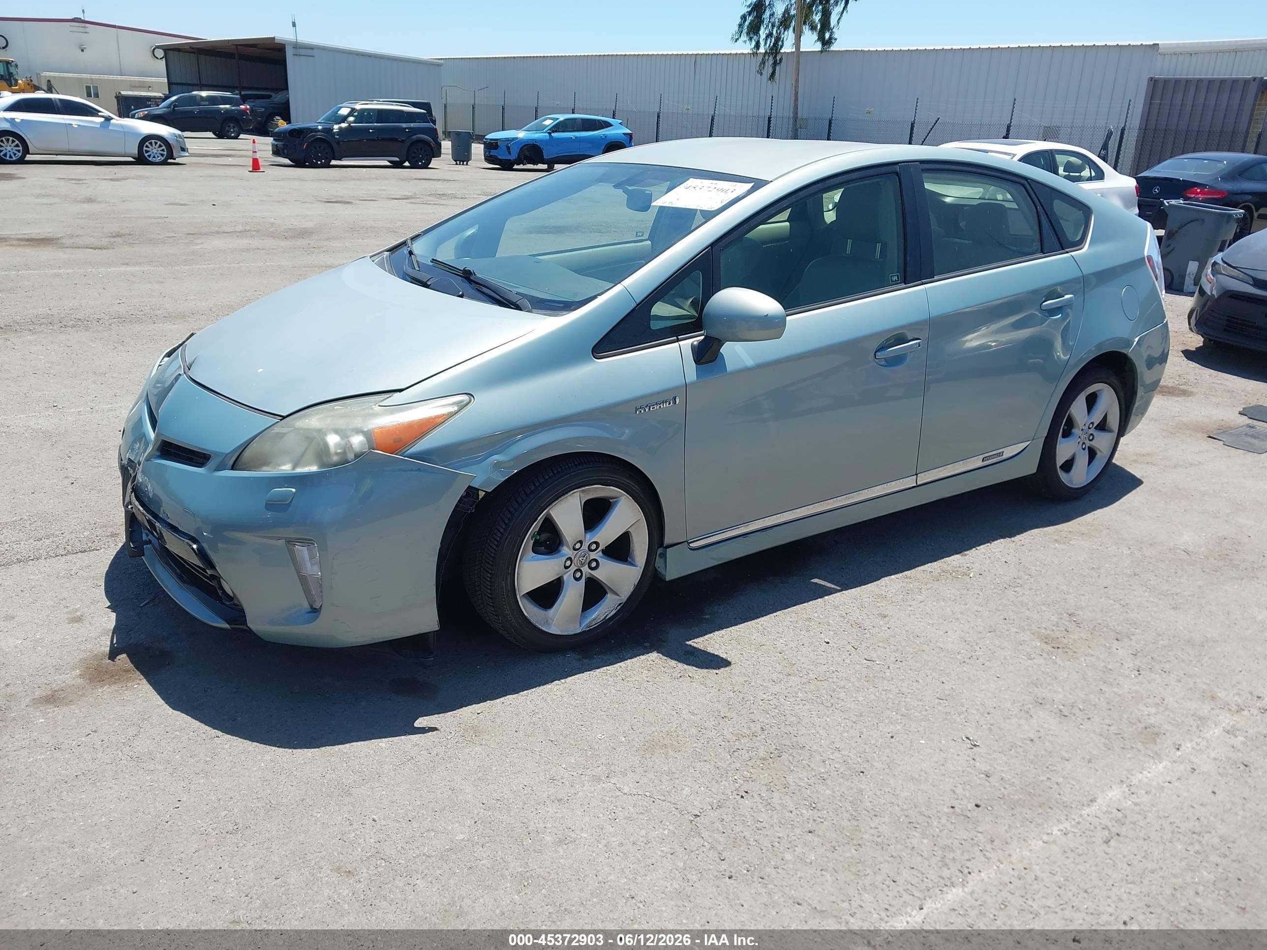 2012 Toyota Prius Five Бирюзовый vin: JTDKN3DU3C1613253
