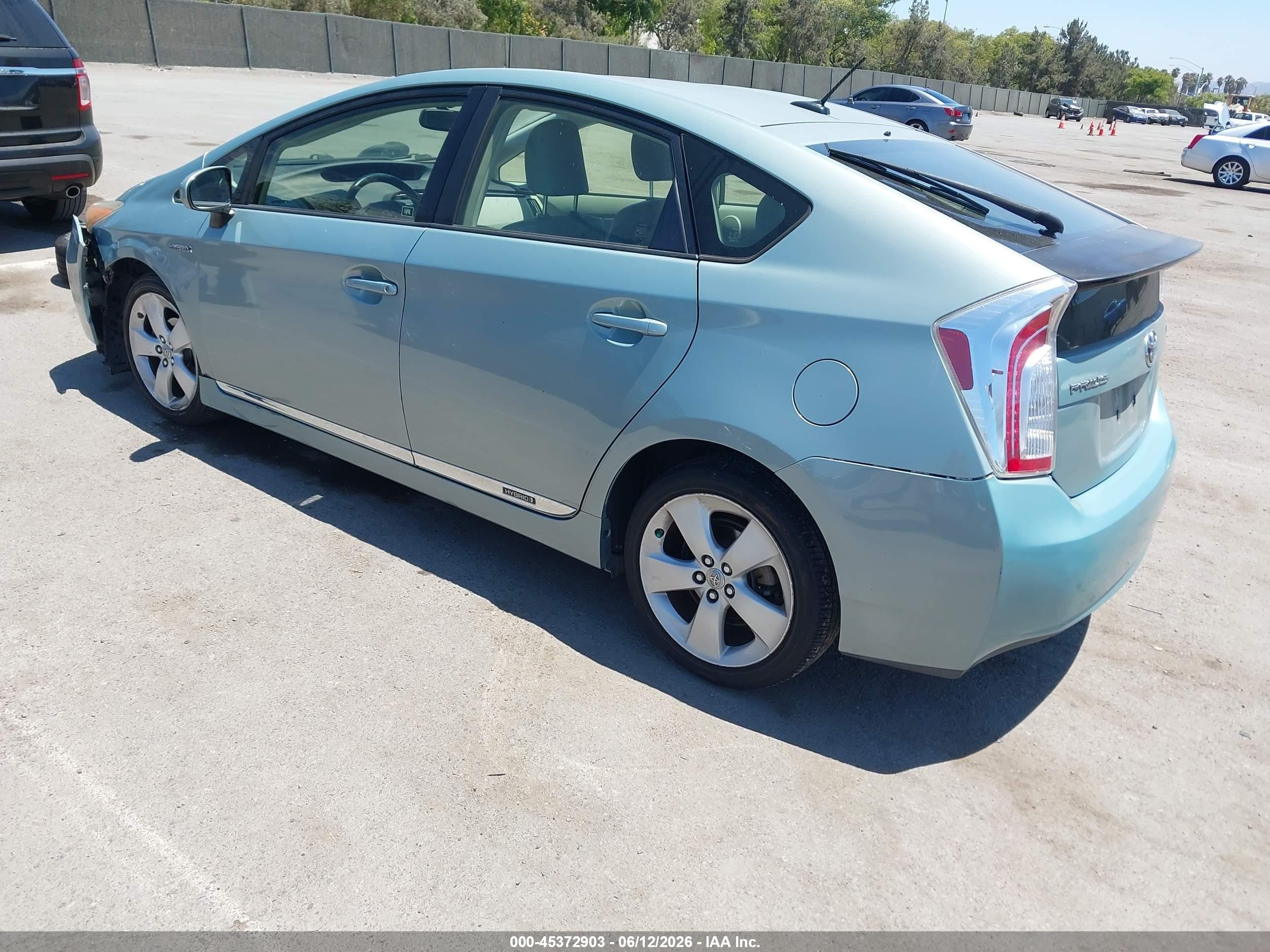 2012 Toyota Prius Five Бирюзовый vin: JTDKN3DU3C1613253