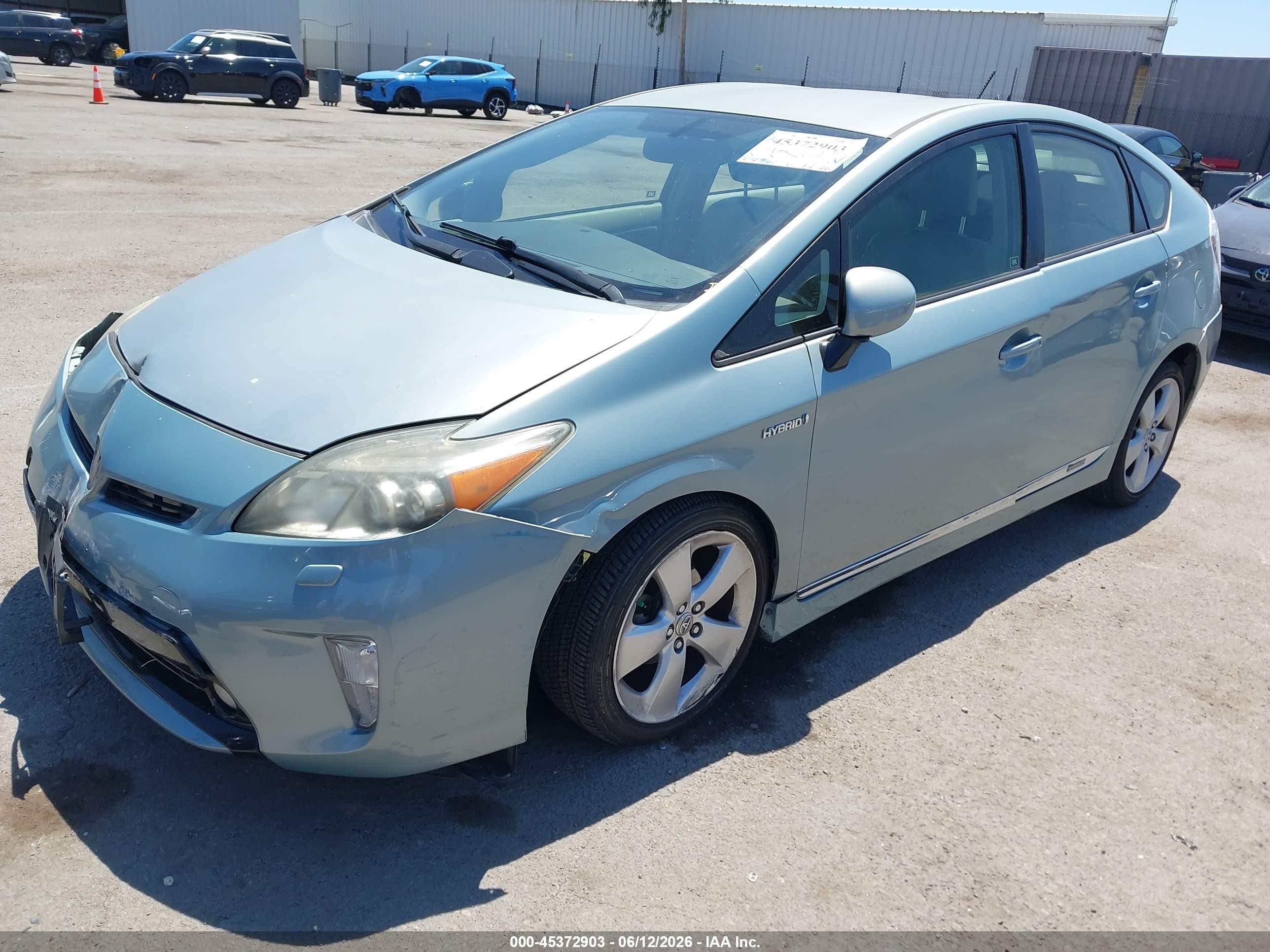 2012 Toyota Prius Five Бирюзовый vin: JTDKN3DU3C1613253