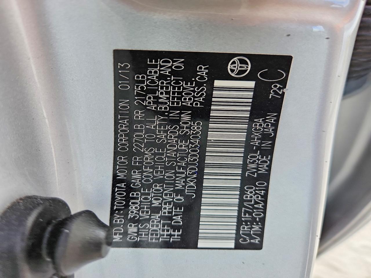 2013 Toyota Prius Five Silver vin: JTDKN3DU3D0340385
