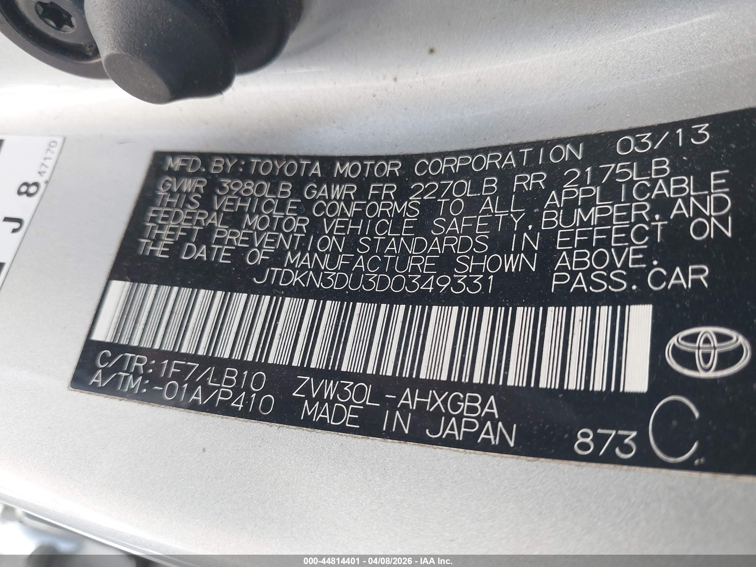 2013 Toyota Prius Four Silver vin: JTDKN3DU3D0349331