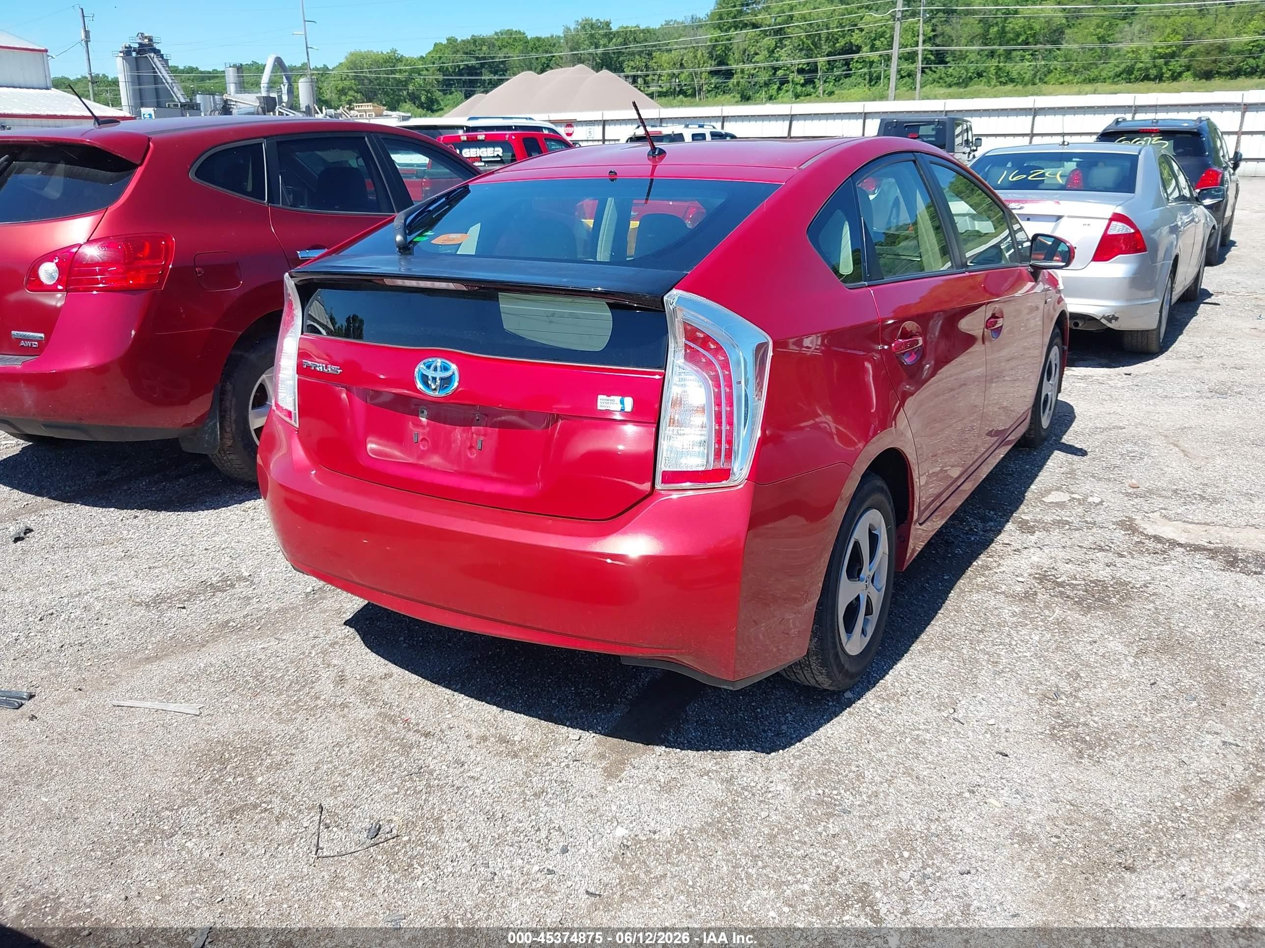 2013 Toyota Prius Two Red vin: JTDKN3DU3D1636744