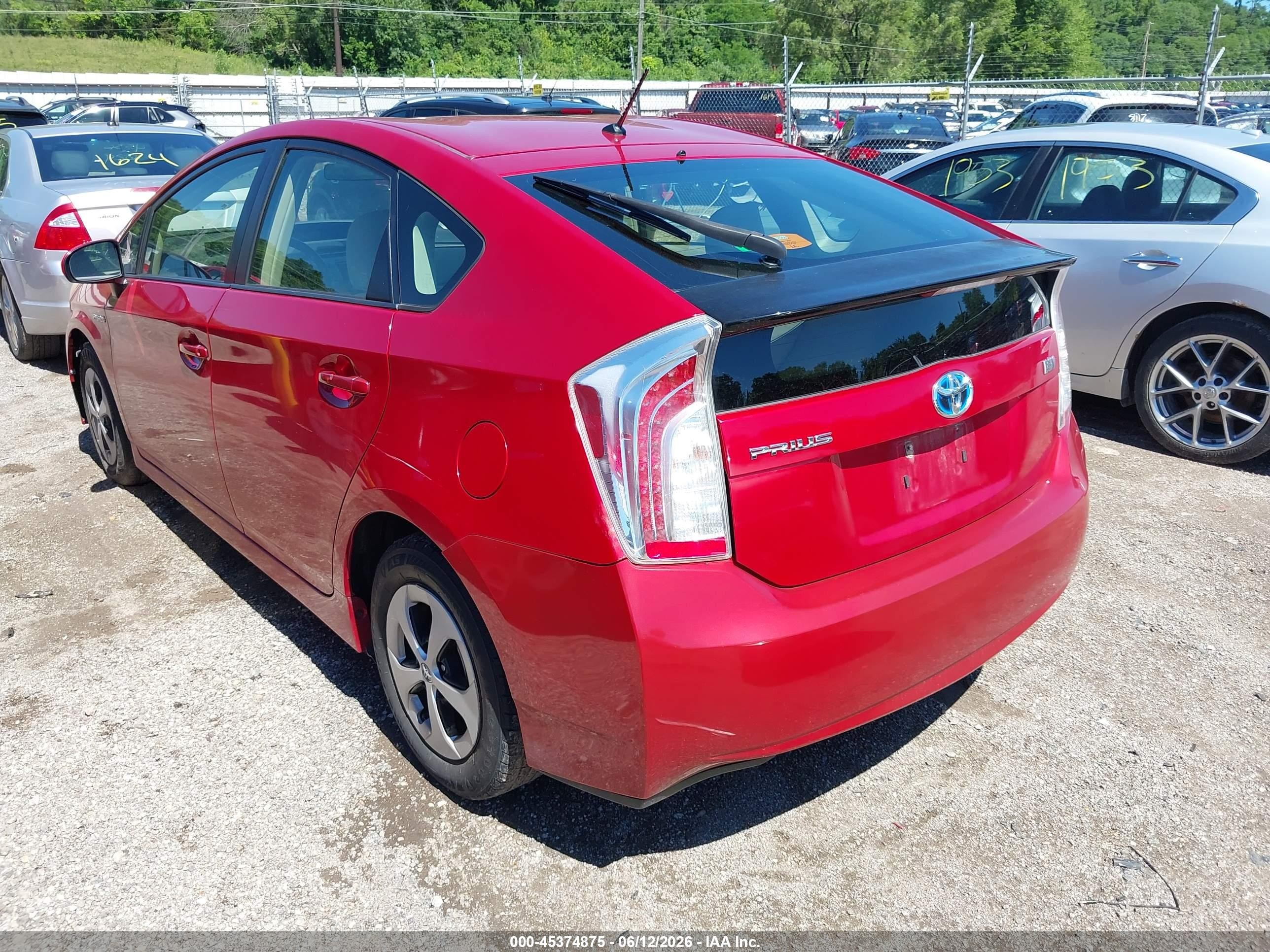 2013 Toyota Prius Two Red vin: JTDKN3DU3D1636744