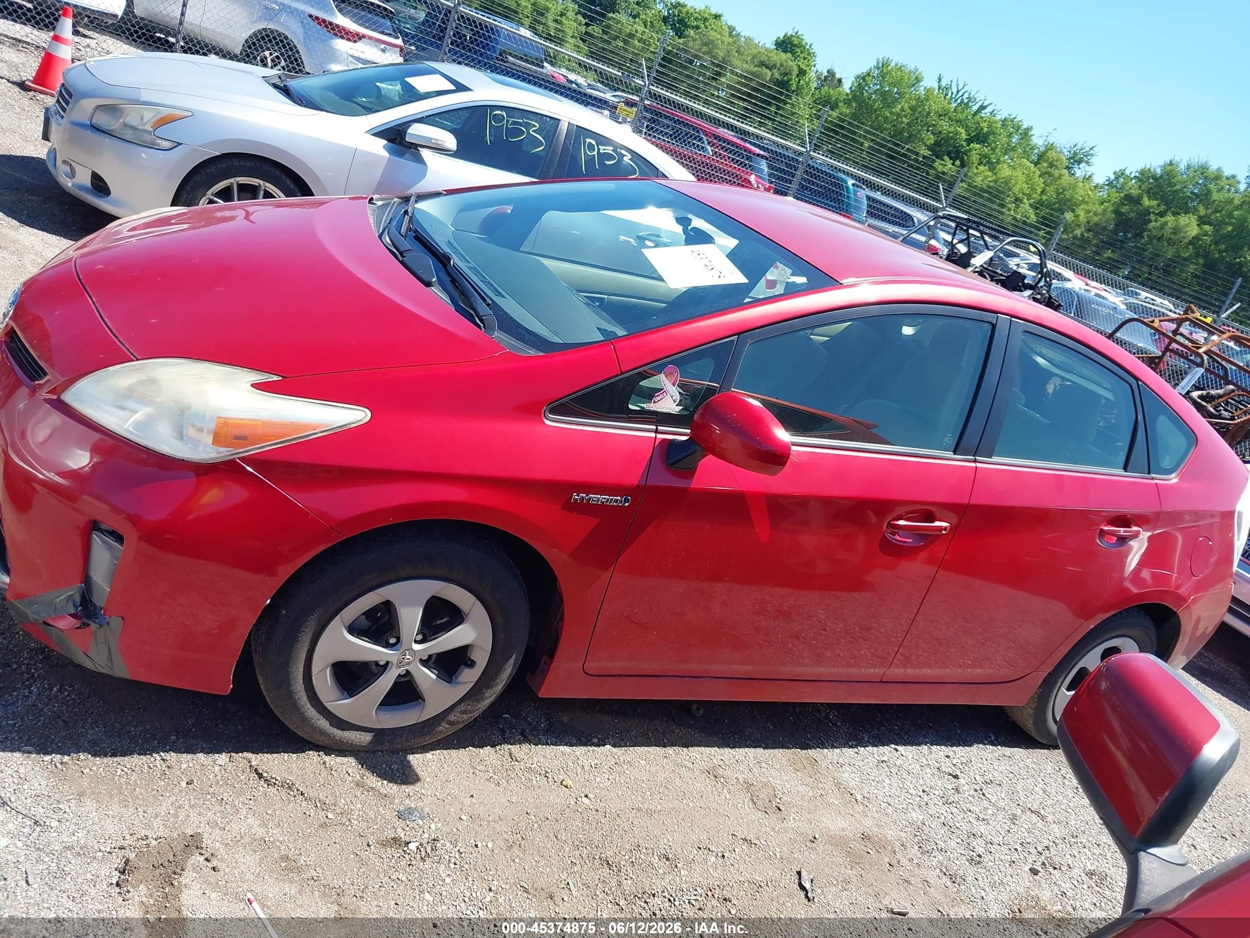 2013 Toyota Prius Two Red vin: JTDKN3DU3D1636744