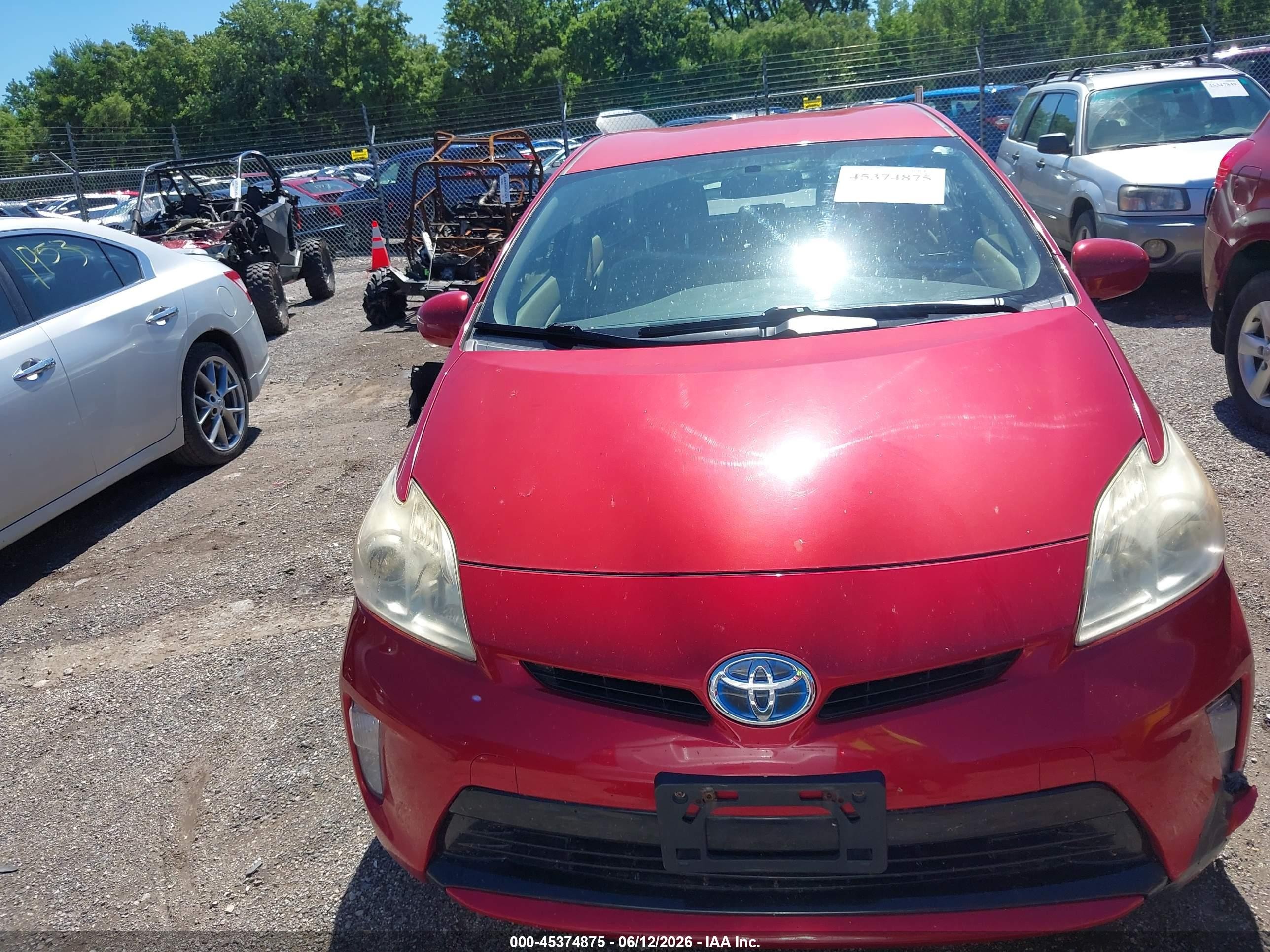 2013 Toyota Prius Two Red vin: JTDKN3DU3D1636744