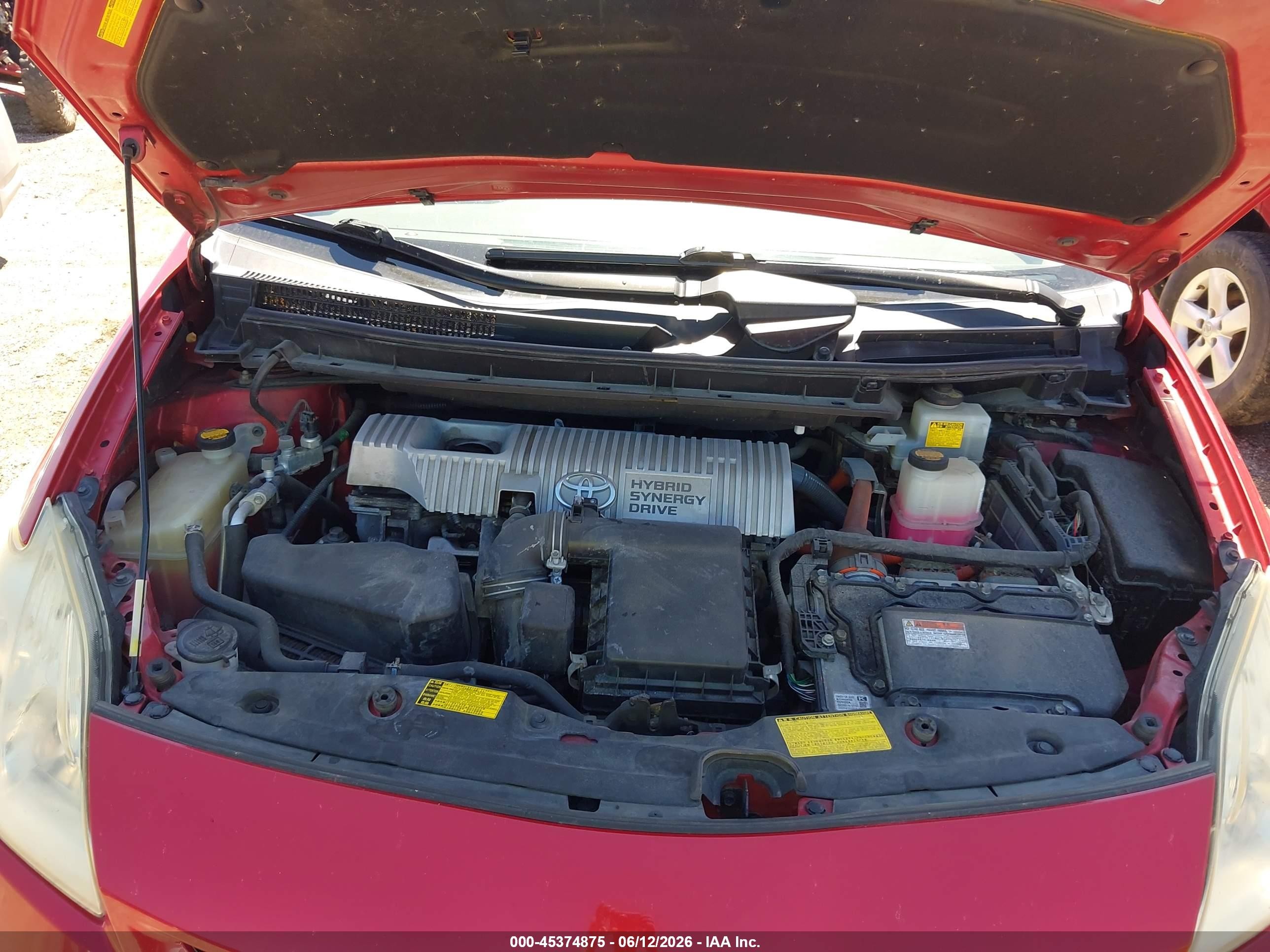 2013 Toyota Prius Two Red vin: JTDKN3DU3D1636744
