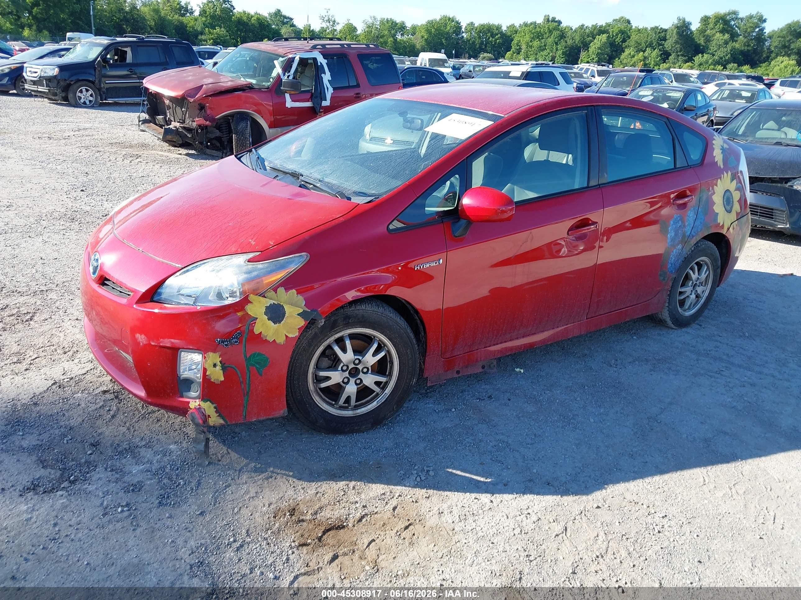 2010 Toyota Prius Ii Red vin: JTDKN3DU4A0050409