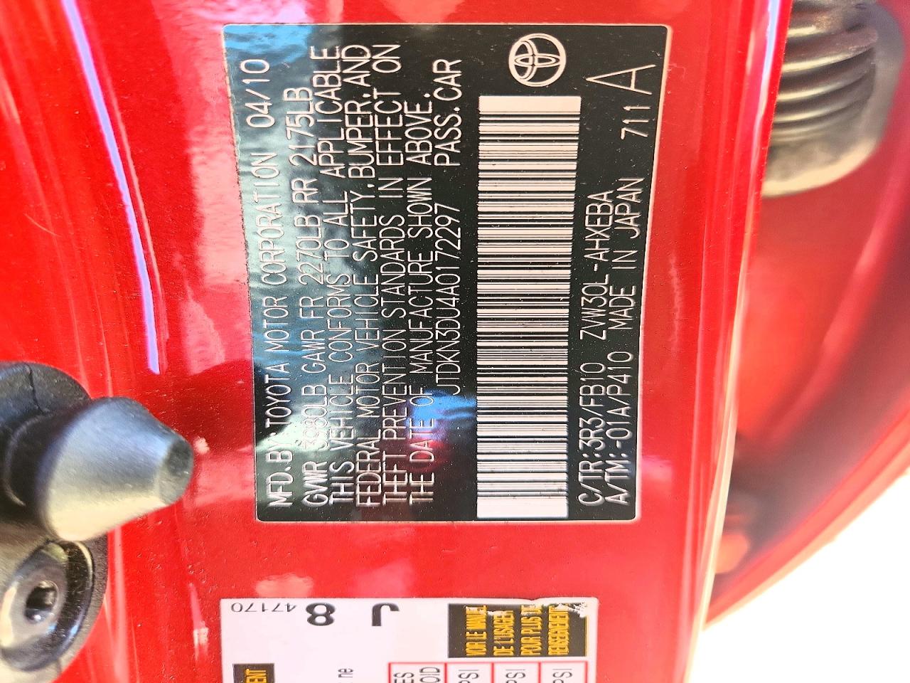 2010 Toyota Prius Ii Red vin: JTDKN3DU4A0172297